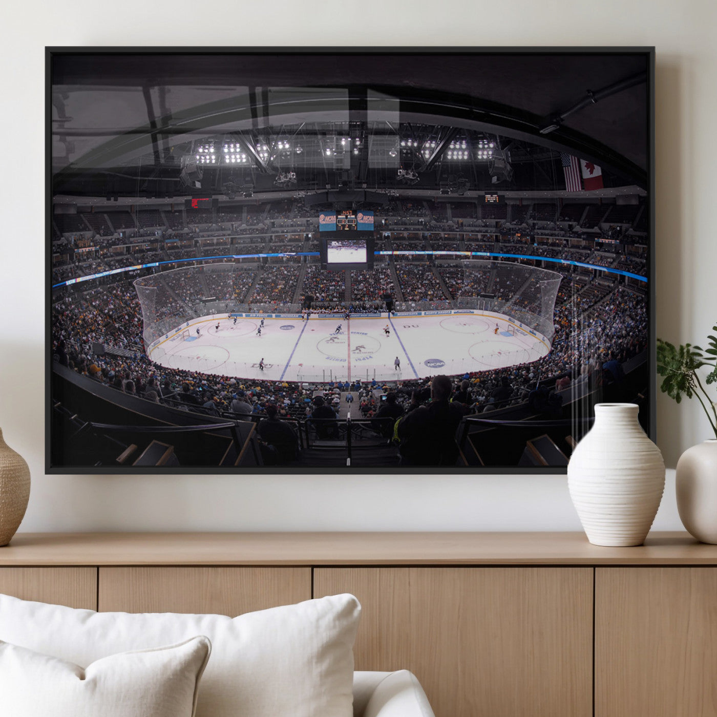 MGV-FP-60X30-3P - Ball Arena Denver Colorado Avalanche Hockey Team Wall Art Canvas Print - Denver Ice Hockey Stadium