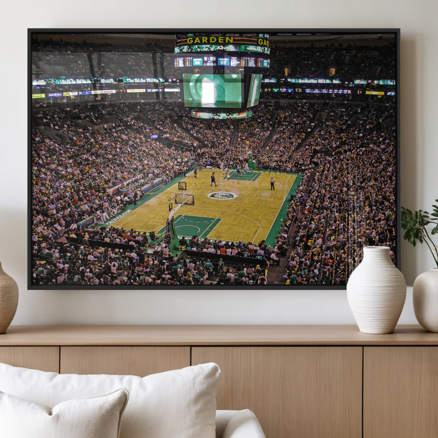 MGV-FP-60X30-3P - Celtics Game Versus The Timberwolves | Baseball Stadium Wall Art | Canvas Print | Ready to Hang