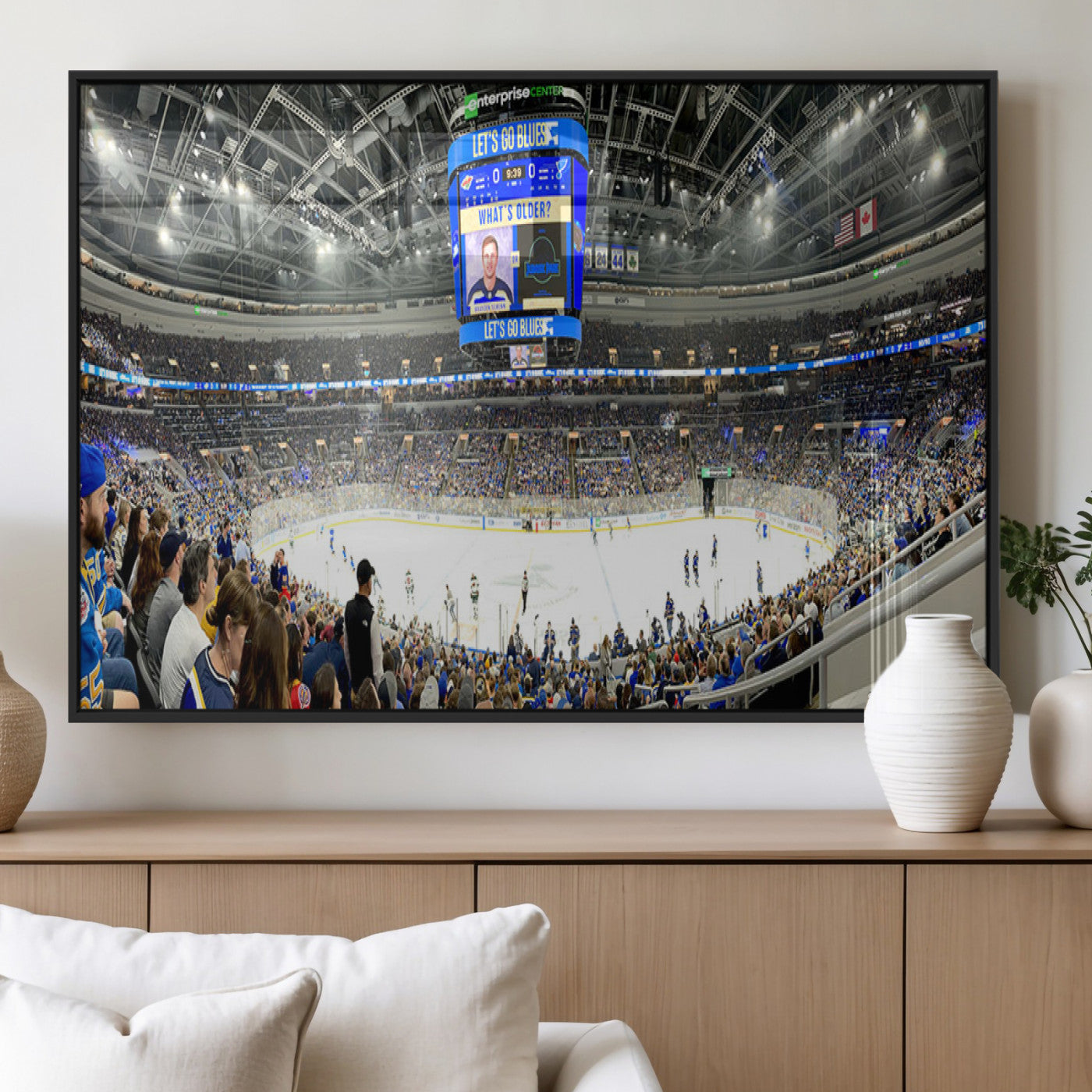 MGV-FP-60X30-3P - Enterprise Center | Missouri St. Louis Blues Ice Hockey Stadium Wall Art | Canvas Print | Ready to