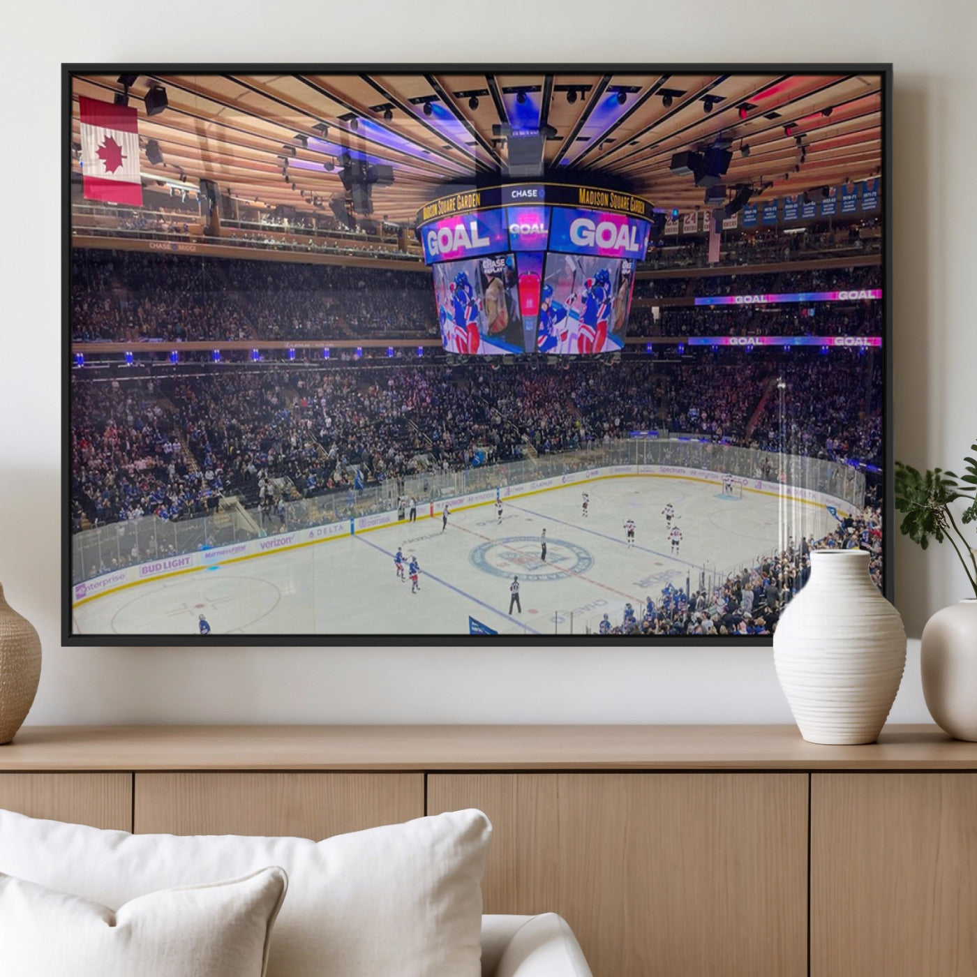 MGV-FP-60X30-3P - Madison New York Rangers Hockey Stadium Wall Art Canvas Print