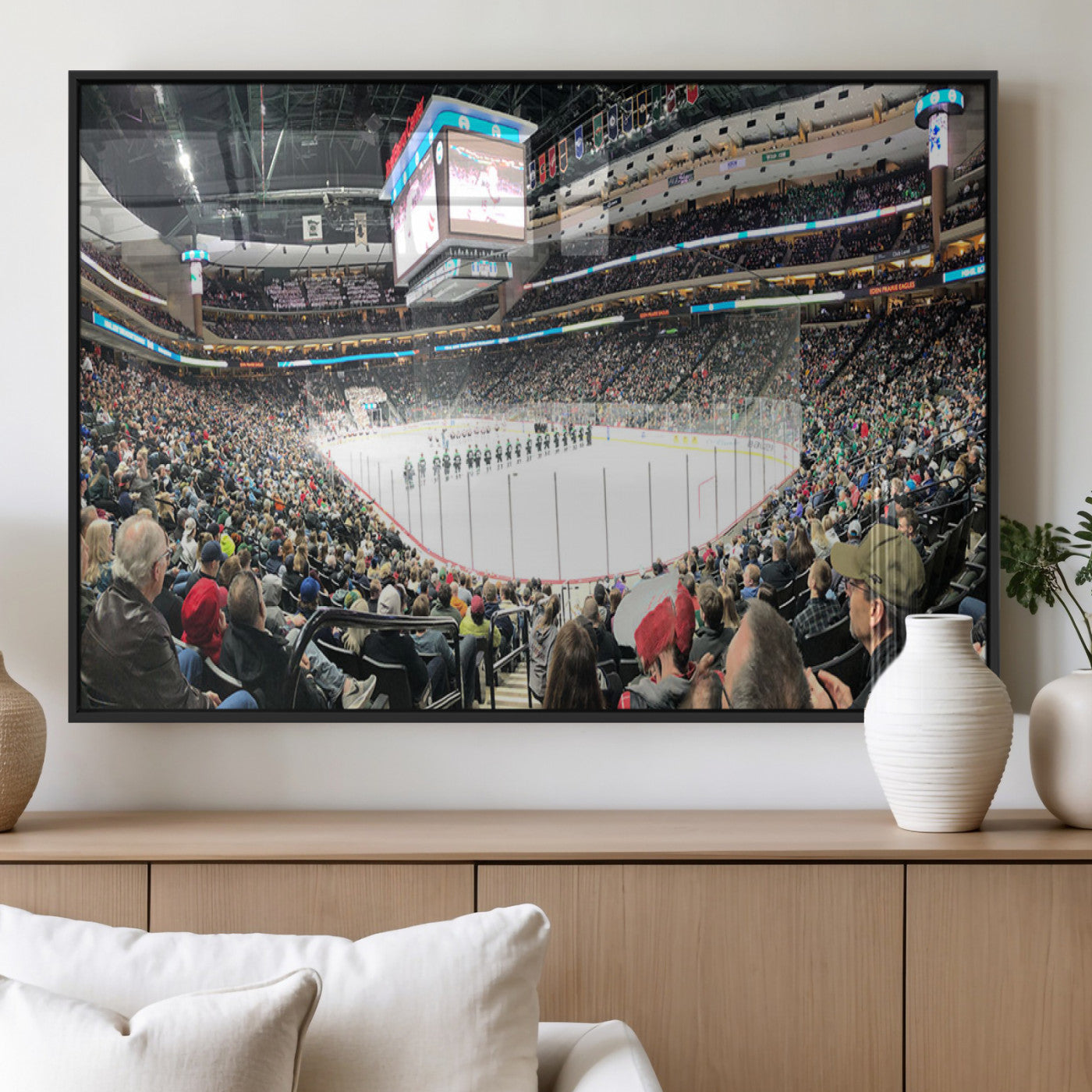 MGV-FP-36X24-3P - Xcel Energy Center St Paul Minnesota Wild Ice Hockey Stadium Canvas, Minnesota Wild Ice Hockey
