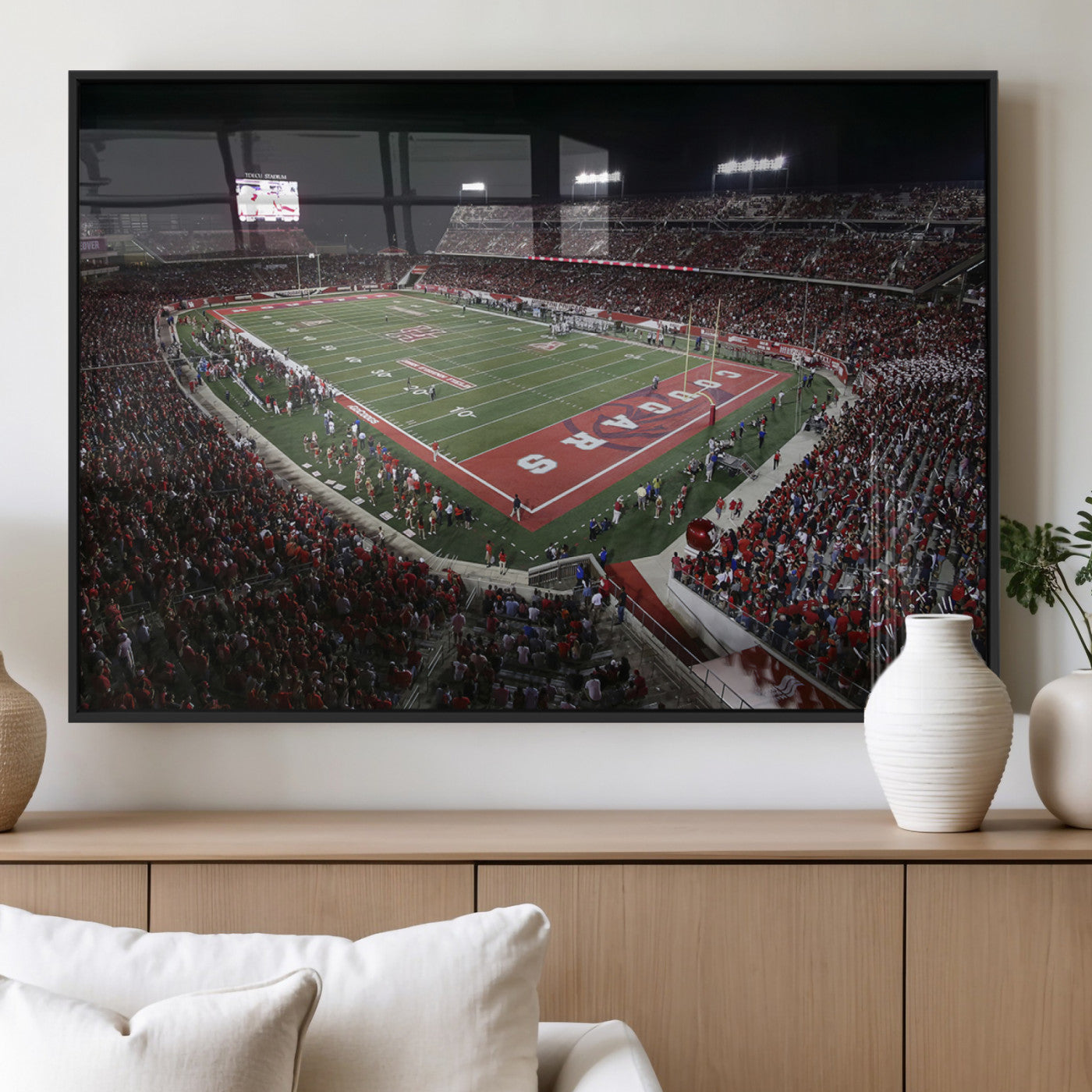 MGV-FP-60X30-3P - Houston Cougars Football Team Print - Houston TDECU Stadium Wall Art Canvas Print