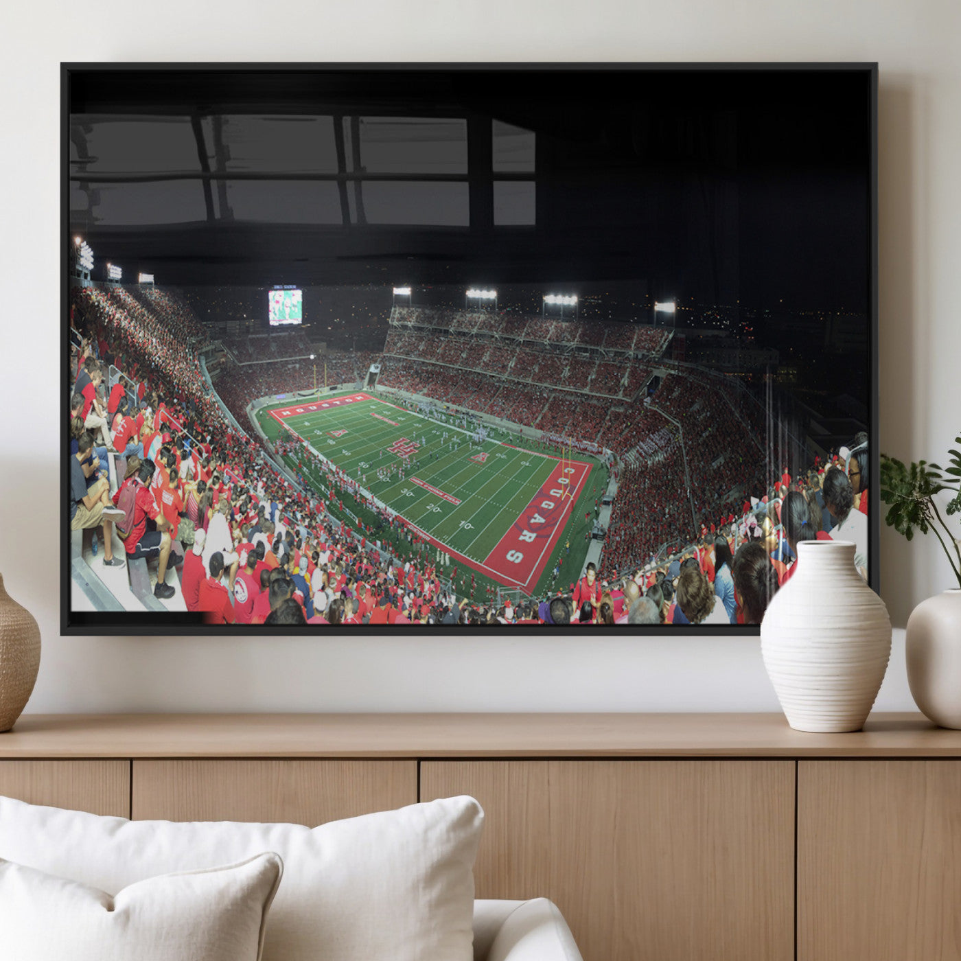 MGV-FP-60X30-3P - Houston Cougars Football Team Print - Houston TDECU Stadium Wall Art Canvas Print