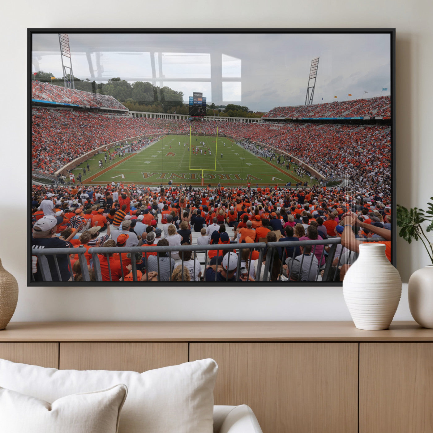 MGV-FP-60X30-3P - Virginia Cavaliers Football Team Print - Charlottesville Scott Stadium Print Wall Art Canvas