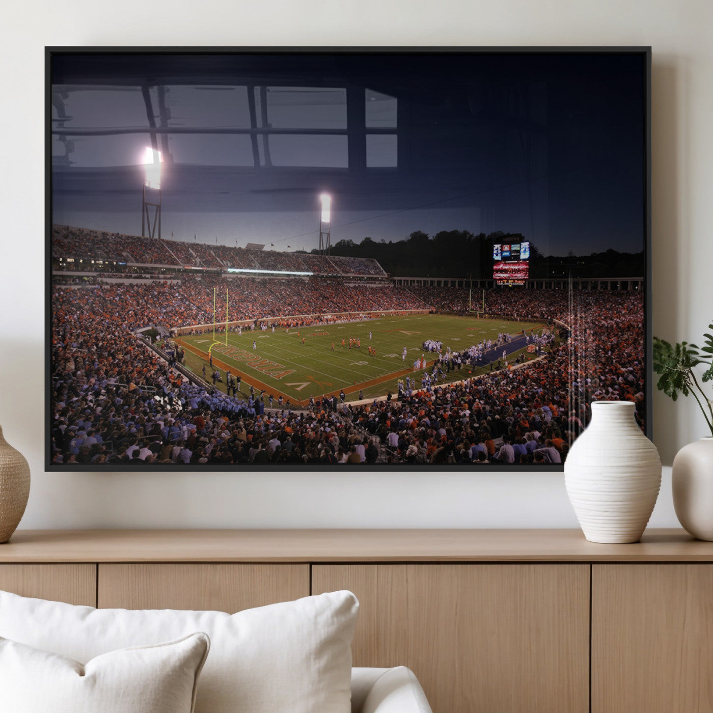 MGV-FP-60X30-3P - Virginia Cavaliers Football Team Print - Charlottesville Scott Stadium Canvas Print Wall Art