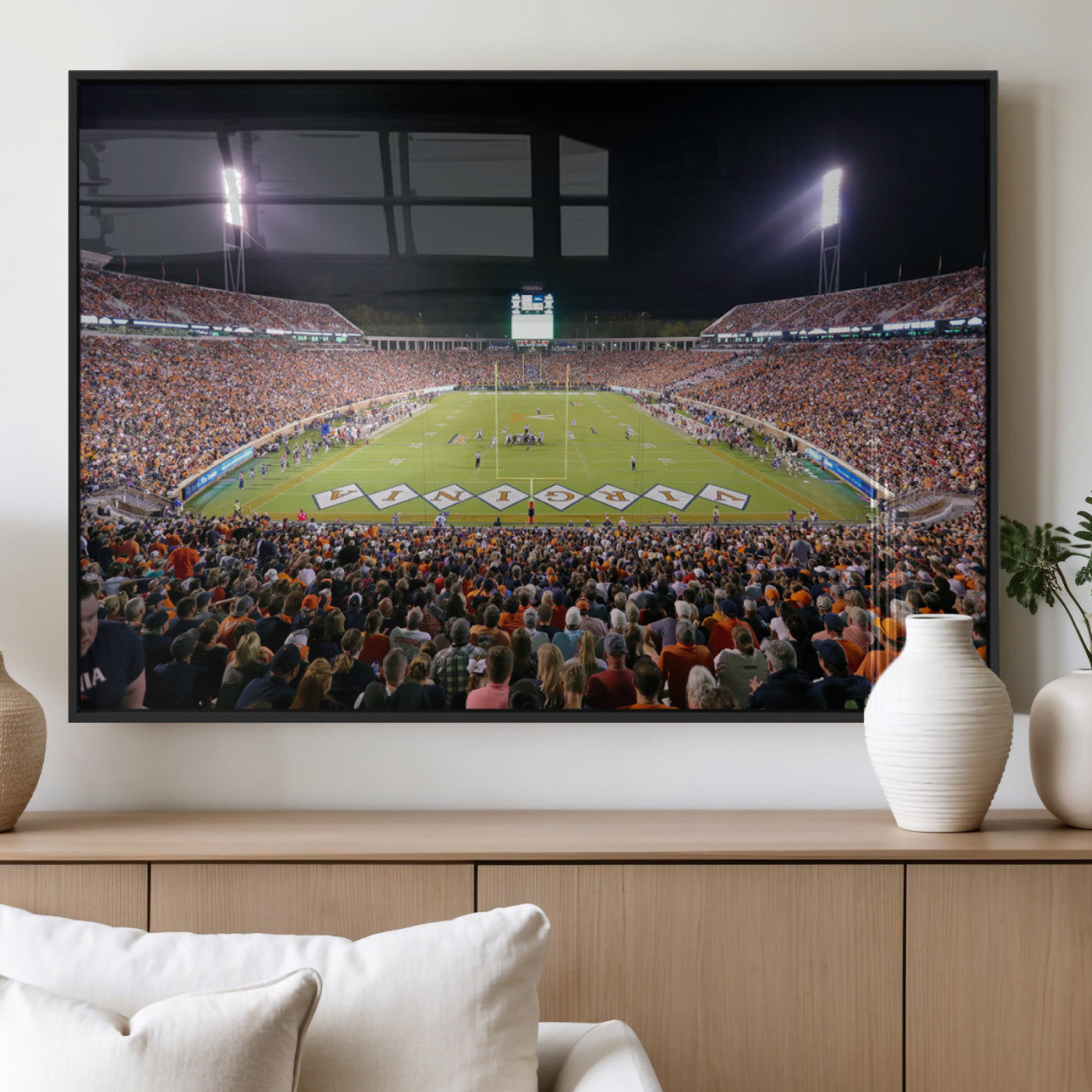 MGV-FP-60X30-3P - Virginia Cavaliers Football Team Print - Charlottesville Scott Stadium Wall Art Canvas Print