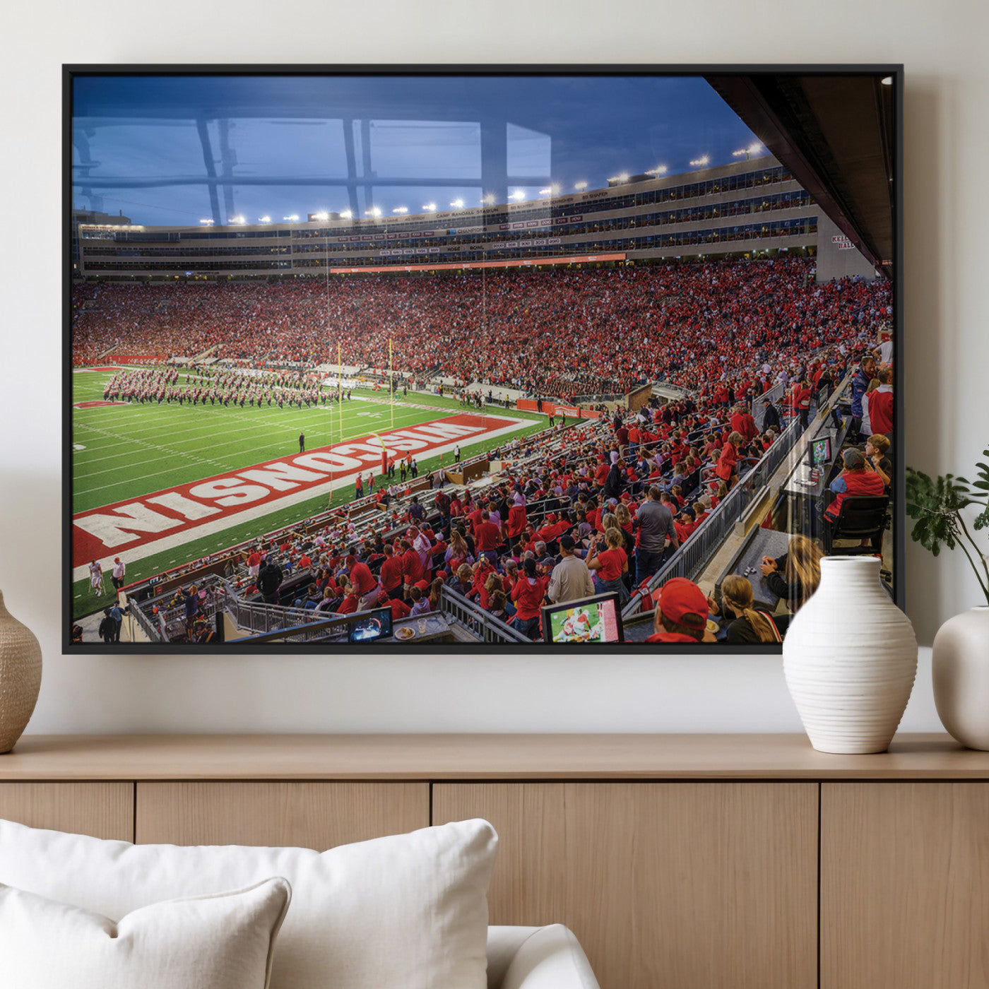 MGV-FP-60X30-3P - Wisconsin Badgers Football Team Print - Madison Camp Randall Stadium Wall Art, Wisconsin Badgers