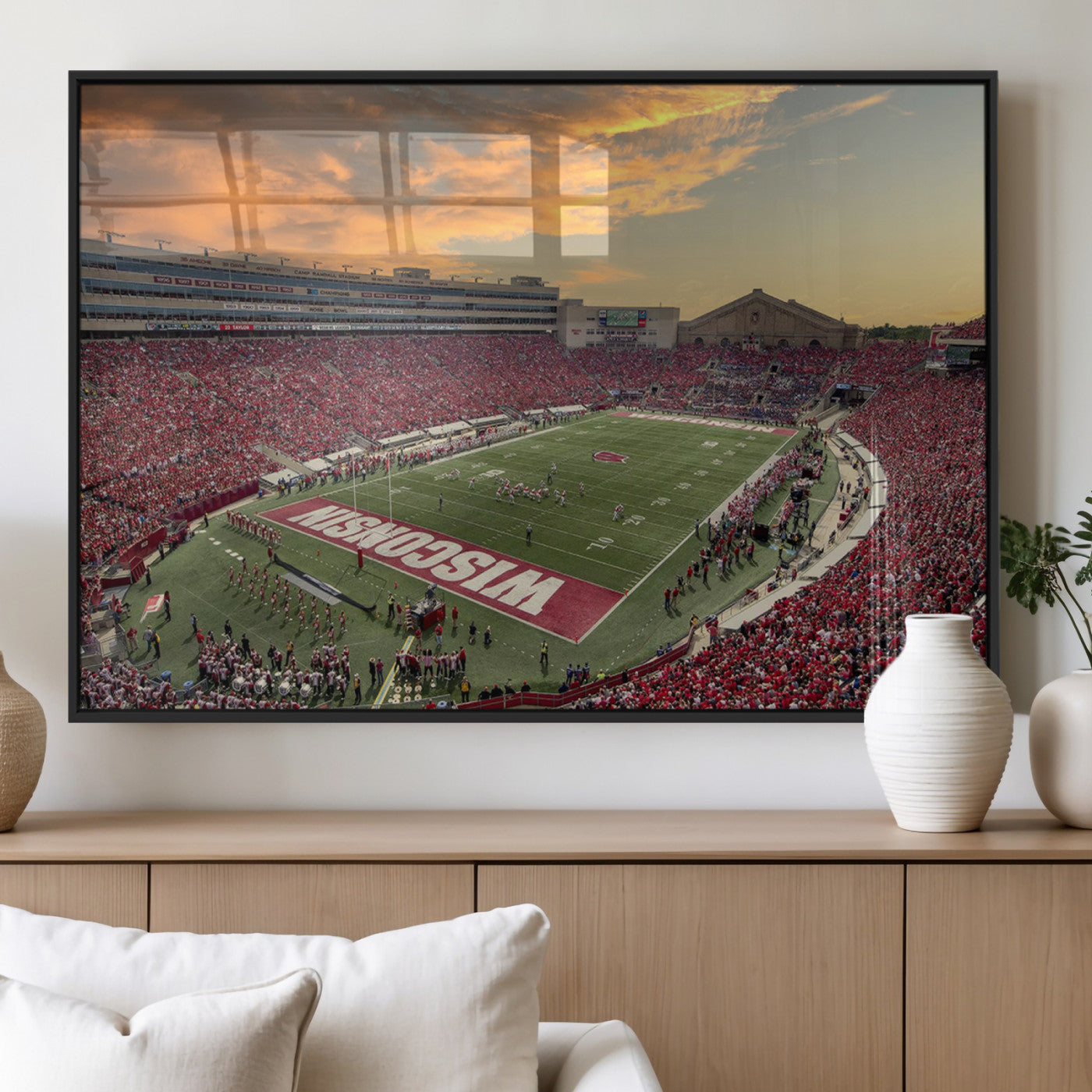 41472-MGV-FP-60X30-3P_Black-Camp Randall Stadium Wisconsin Badgers Large Wall Art Canvas Print | College Football Stadium Wall