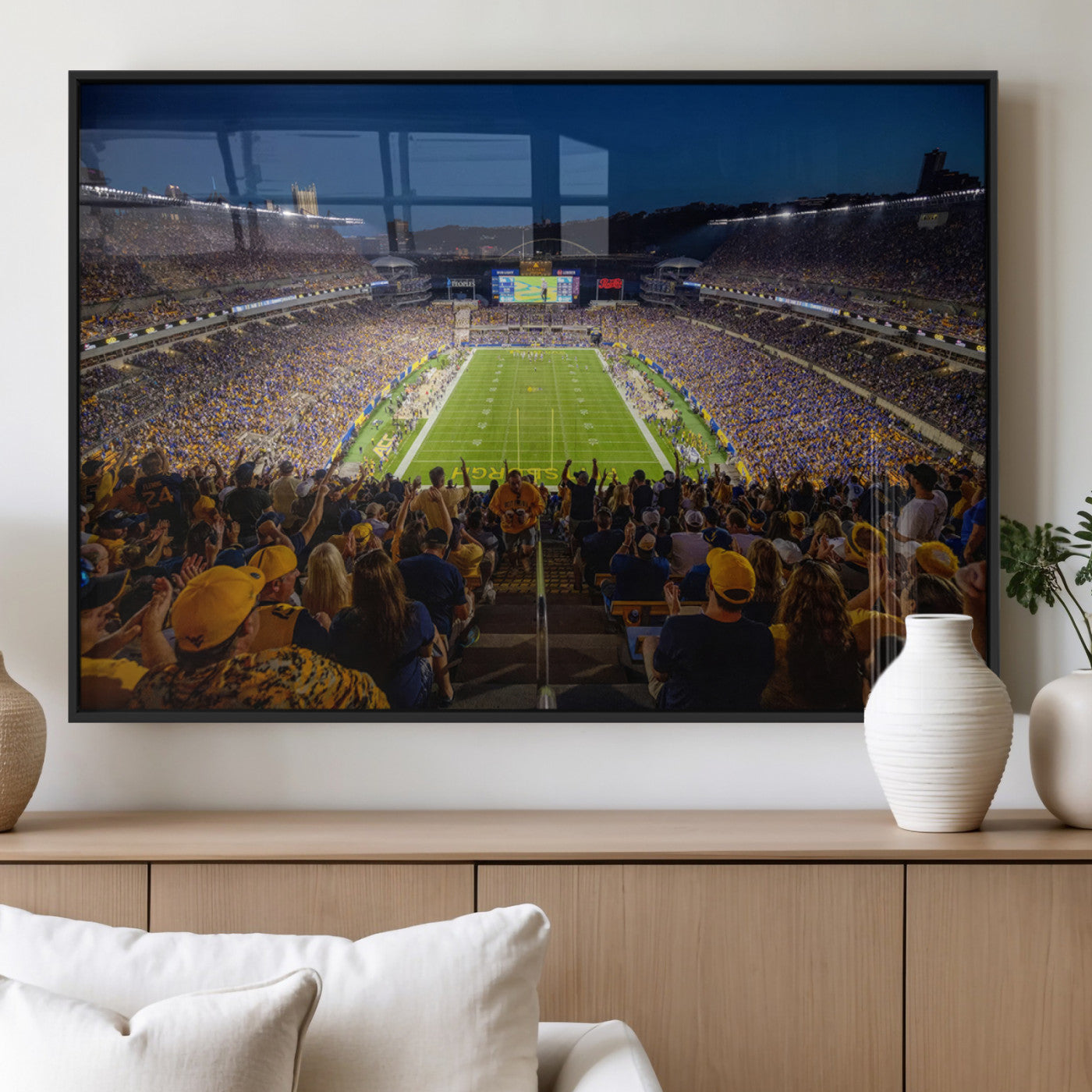 MGV-FP-60X30-3P - Pittsburgh Panthers Football Team Print - Pittsburgh Acrisure Stadium Wall Art Canvas Print