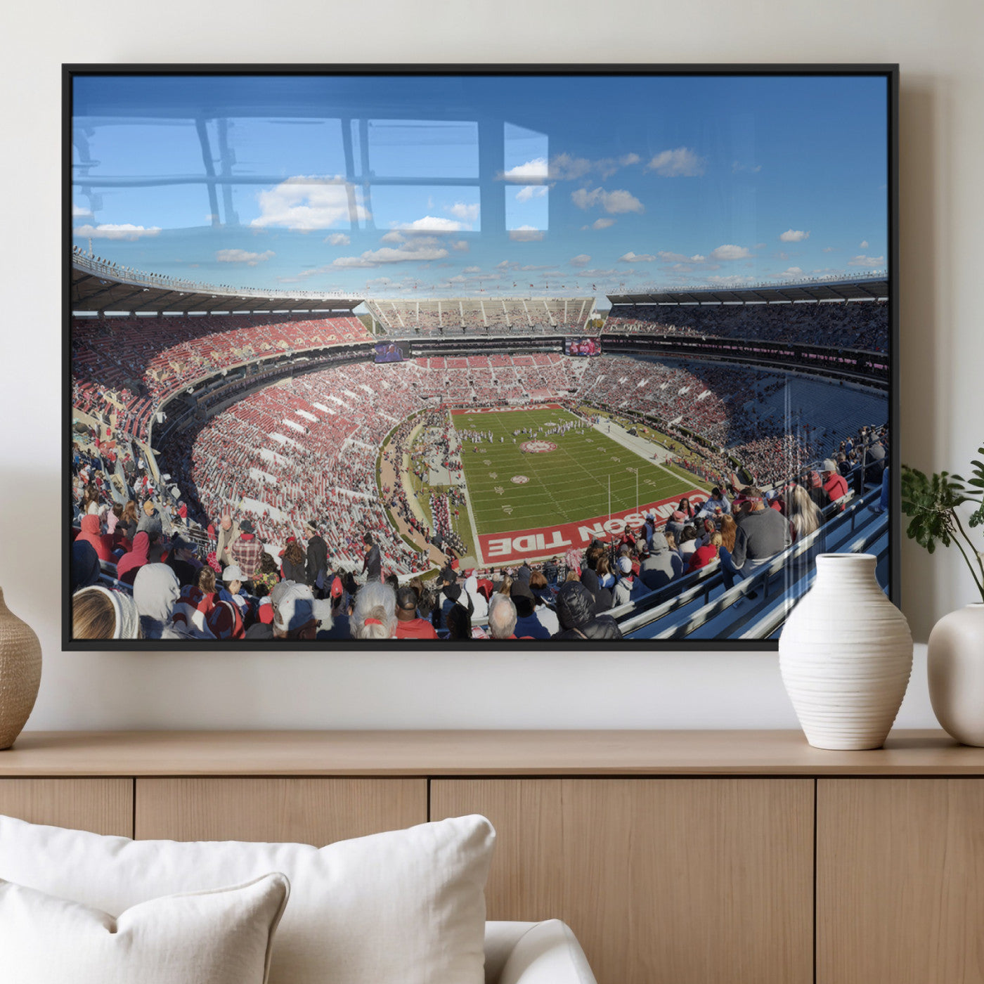 MGV-FP-60X30-3P - University of Alabama Crimson Tide Print Wall Art - Tuscaloosa Bryant-Denny Stadium Wall Art Canvas