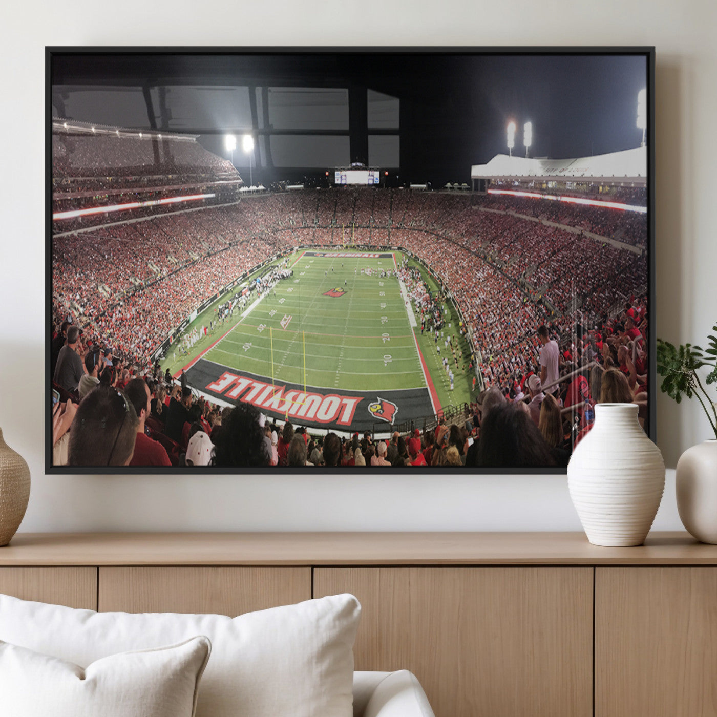 MGV-FP-60X30-3P - University of Louisville Cardinals Football Team Print - Louisville Cardinal Stadium Wall Art Canvas