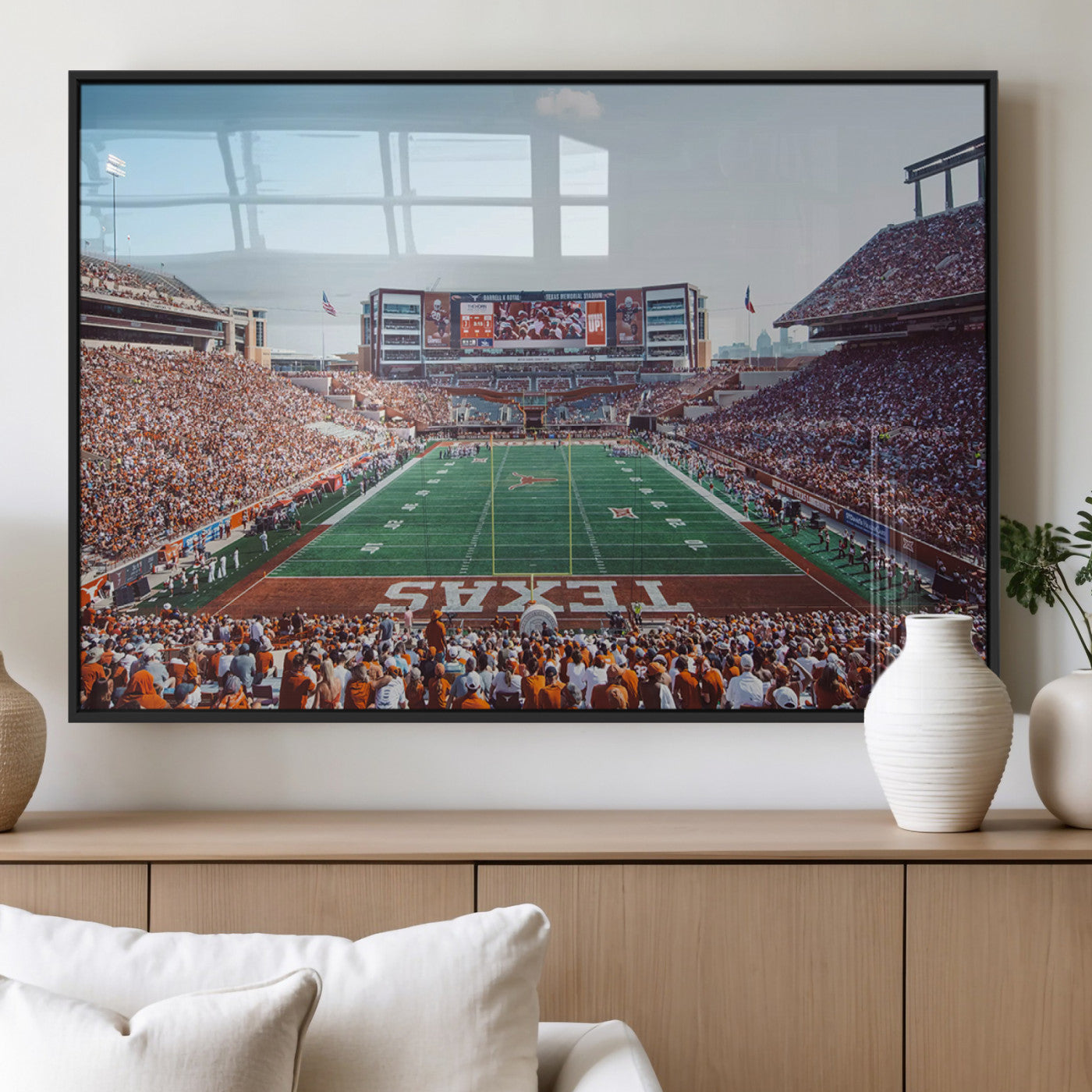 MGV-FP-60X30-3P - Framed Texas Memorial Stadium Canvas, University of Texas Longhorns Football Team Print - Austin