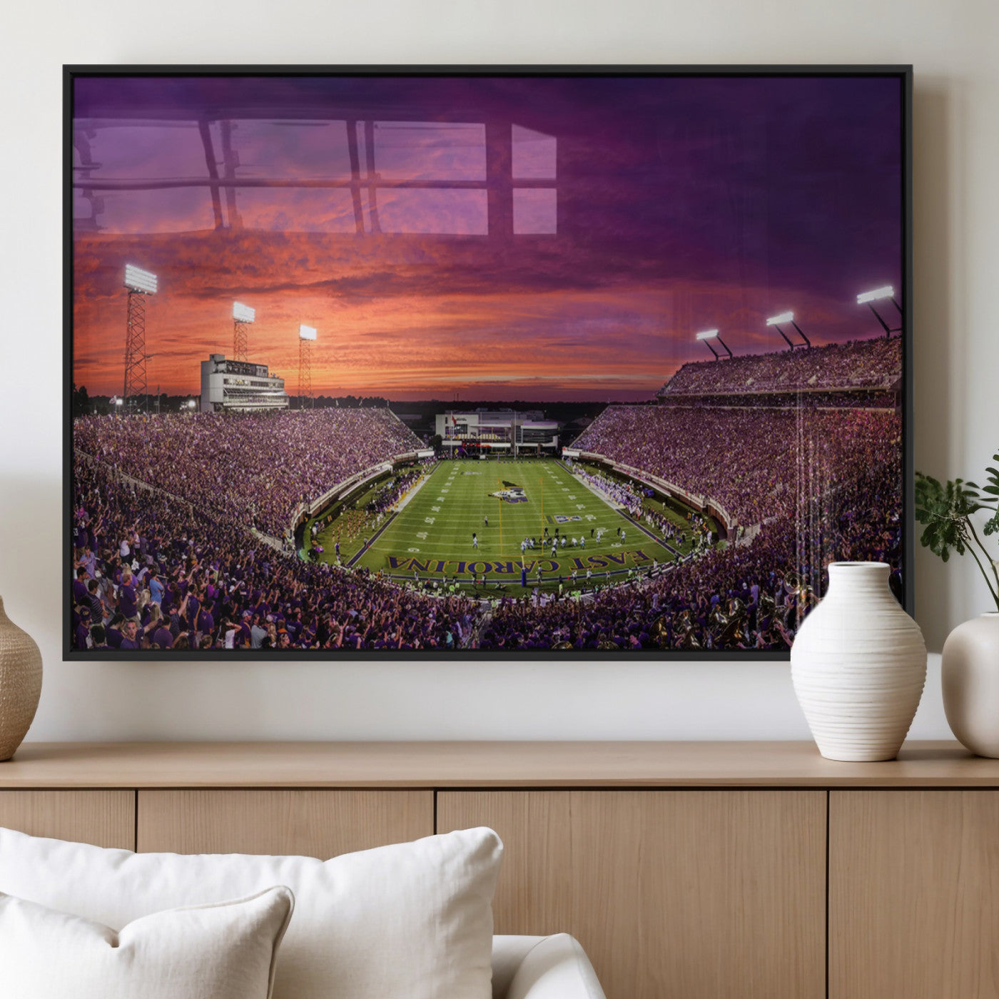 MGV-FP-60X30-3P - East Carolina University Pirates Football Print Canvas- Greenville Dowdy-Ficklen Stadium Wall Art