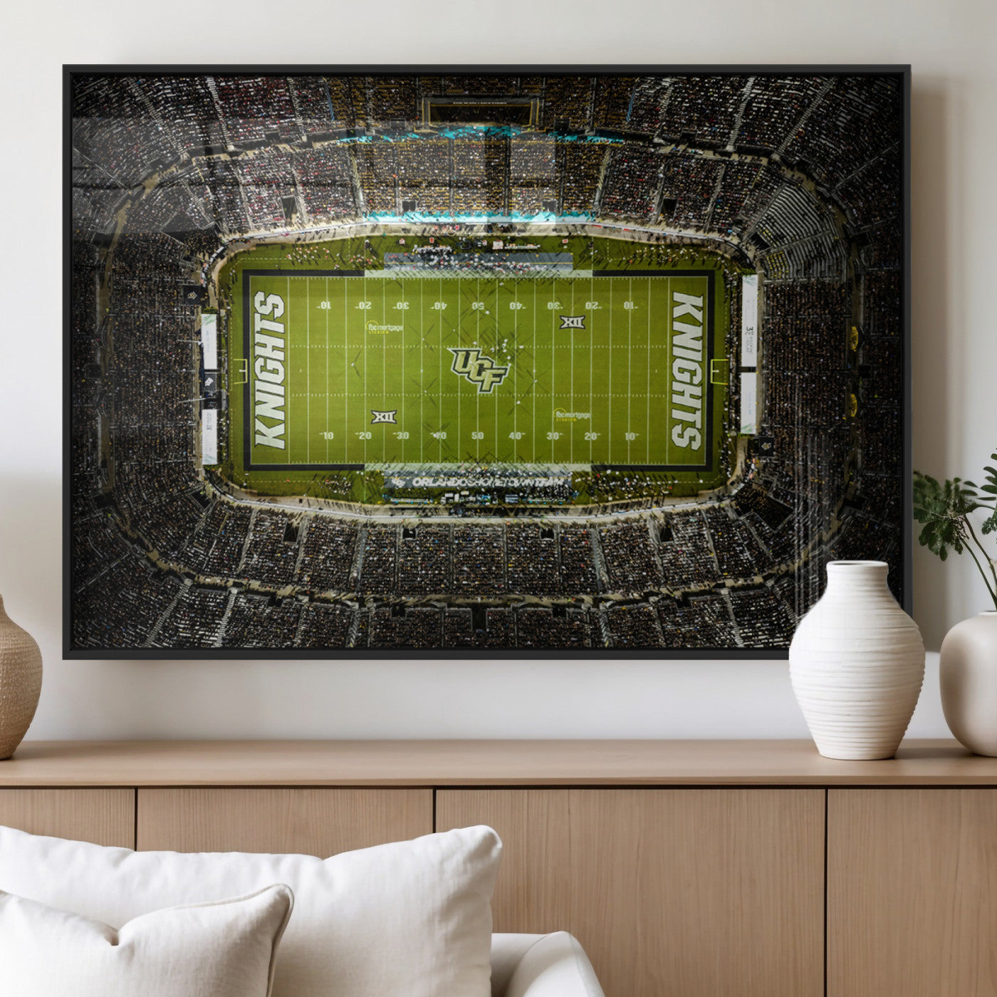 MGV-FP-60X30-3P - UCF Knights Football Team Print - Orlando FBC Mortgage Stadium Wall Art, UCF Knights Canvas Print