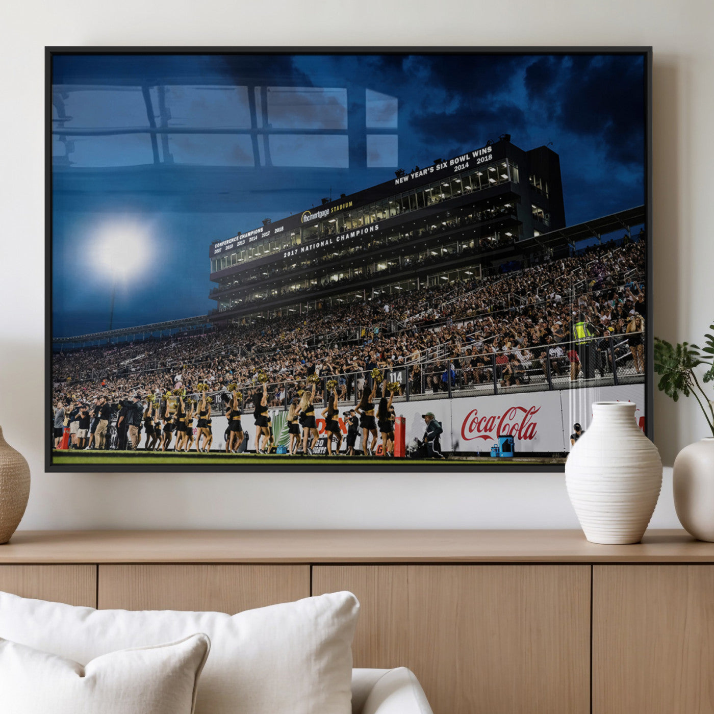 MGV-FP-60X30-3P - UCF Knights Football Team Print - Orlando FBC Mortgage Stadium Wall Art Canvas Print