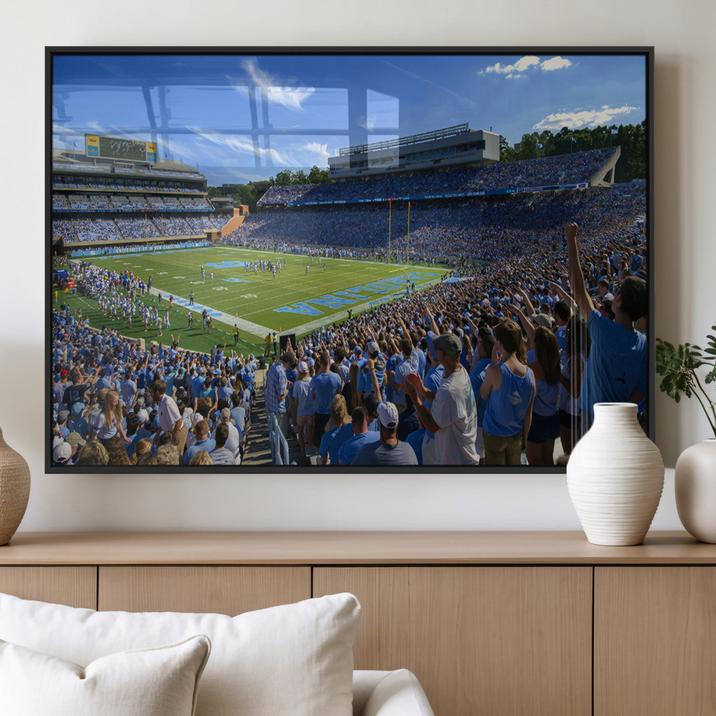 MGV-FP-60X30-3P - University of North Carolina Tar Heels Team Canvas Print - Chapel Hill Kenan Memorial Stadium Wall