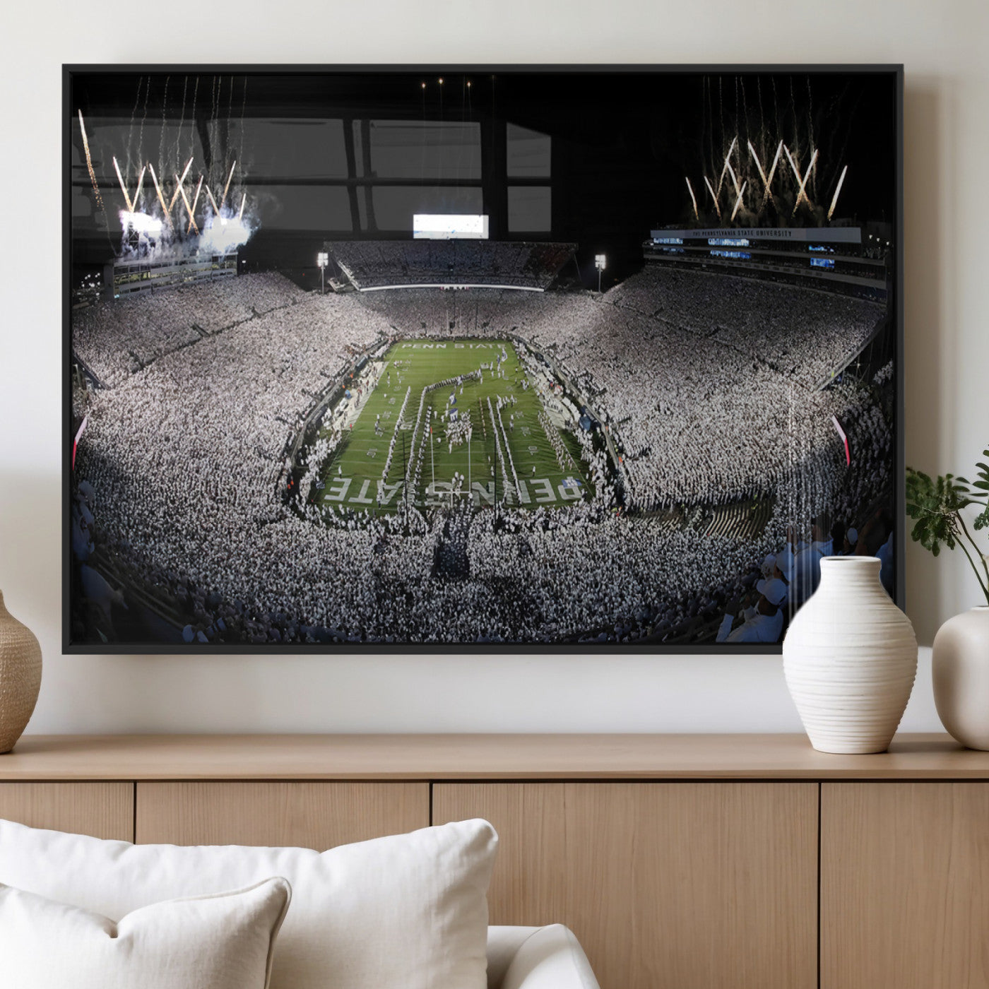 84537-MGV-FP-60X30-3P_Black-Penn State Beaver Stadium Canvas Wall Art - Nittany Lions Football Print