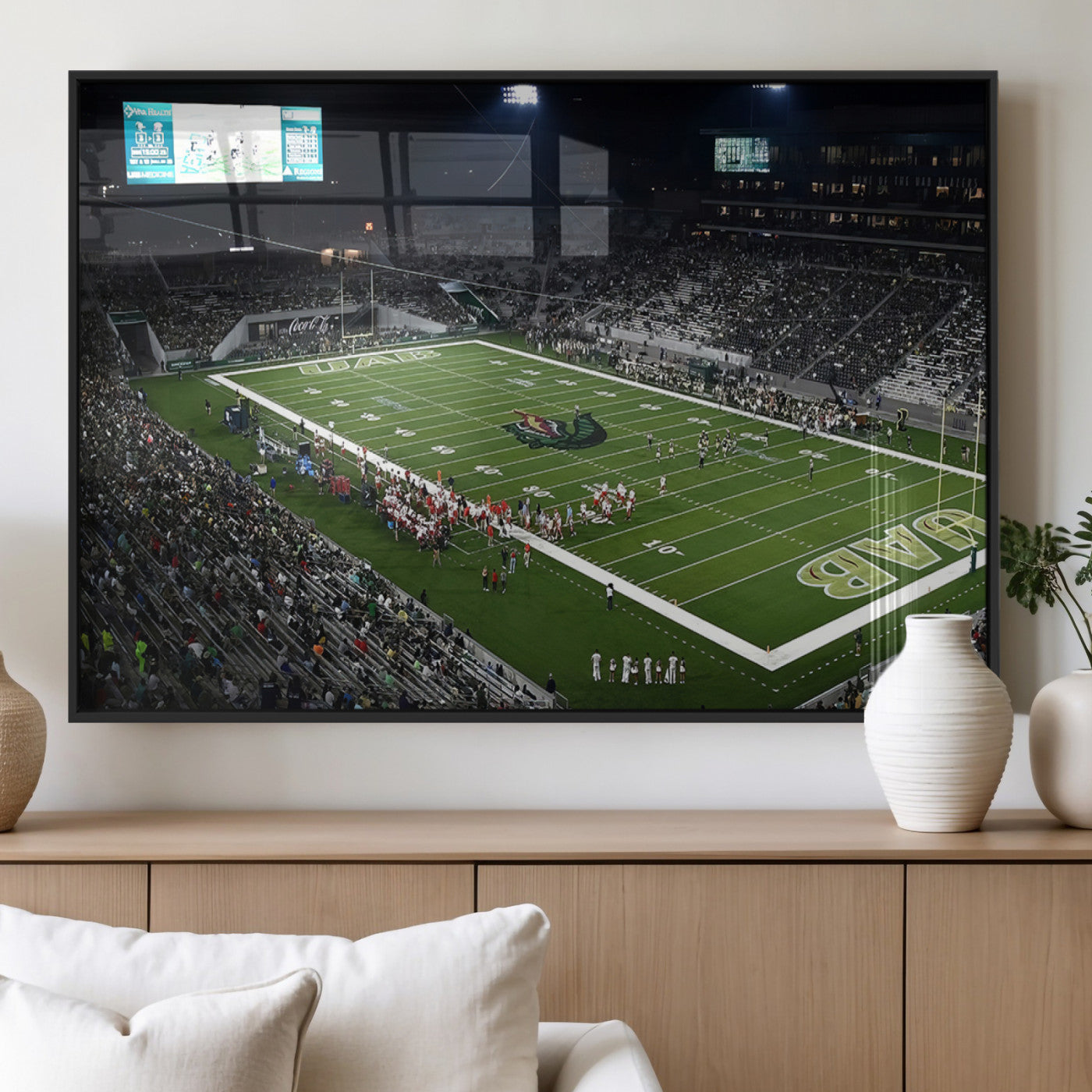 MGV-FP-36X24-3P - UAB Blazers Football Team Print - Birmingham Protective Stadium Wall Art Canvas Print