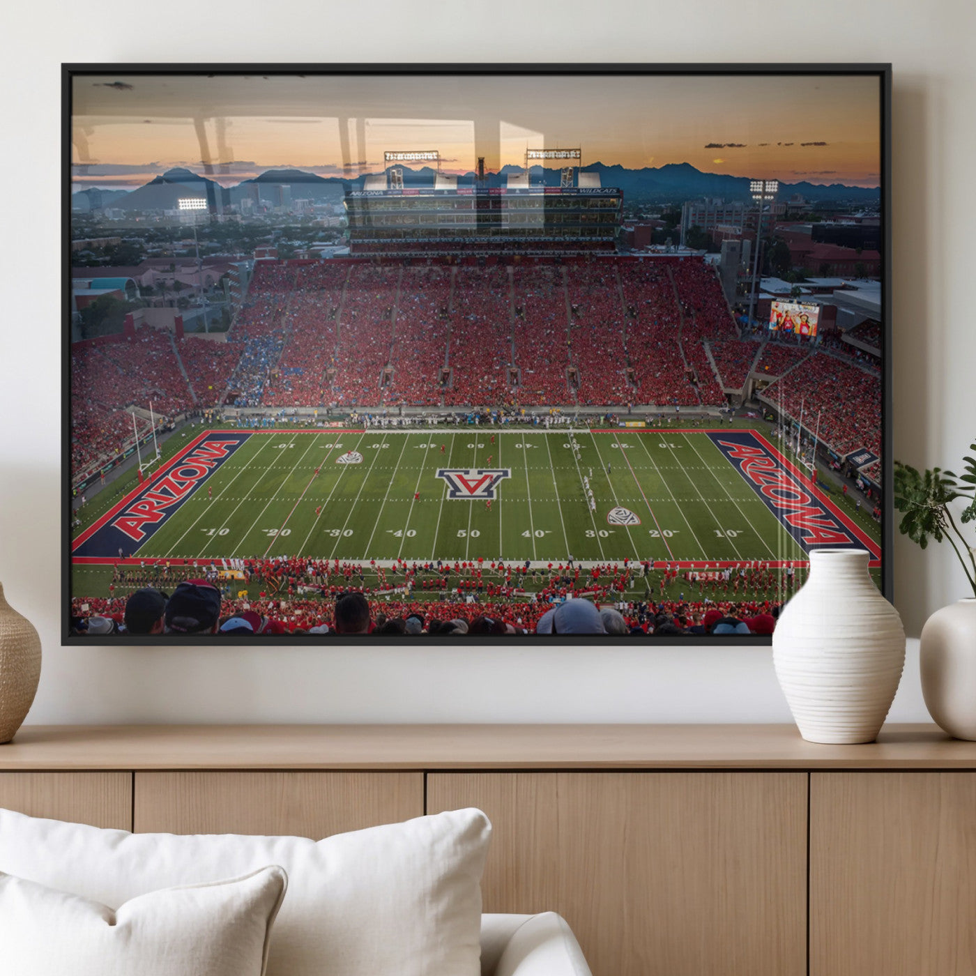 MGV-FP-60X30-3P - Arizona Wildcats Football Team Print - Tucson Arizona Stadium Wall Art Canvas Print