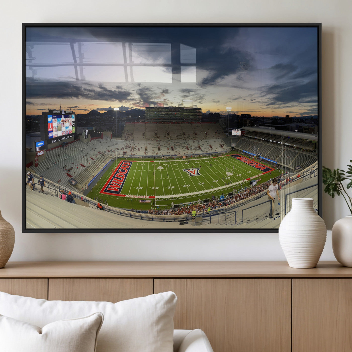 MGV-FP-60X30-3P - Arizona Wildcats Football Team Print - Tucson Arizona Stadium Wall Art Canvas Print