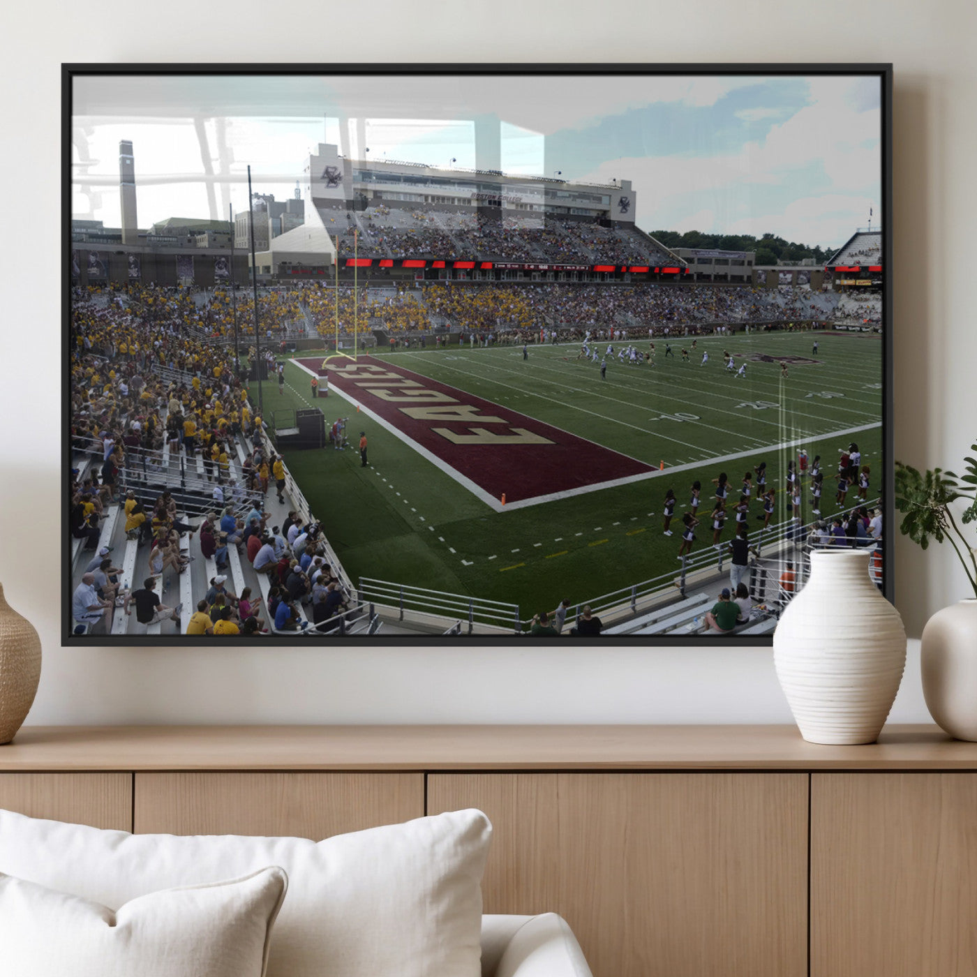 MGV-FP-60X30-3P - Boston College Eagles Football Team Print - Boston Alumni Stadium Wall Art Canvas Print
