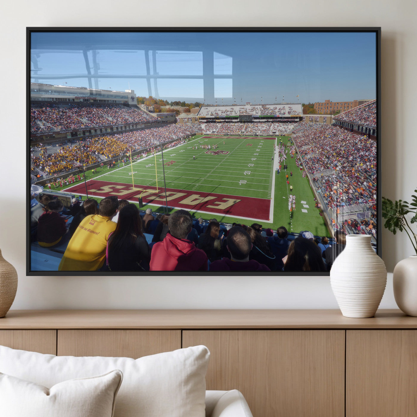 MGV-FP-60X30-3P - Boston College Eagles Football Team Print - Boston Alumni Stadium Wall Art Canvas Print