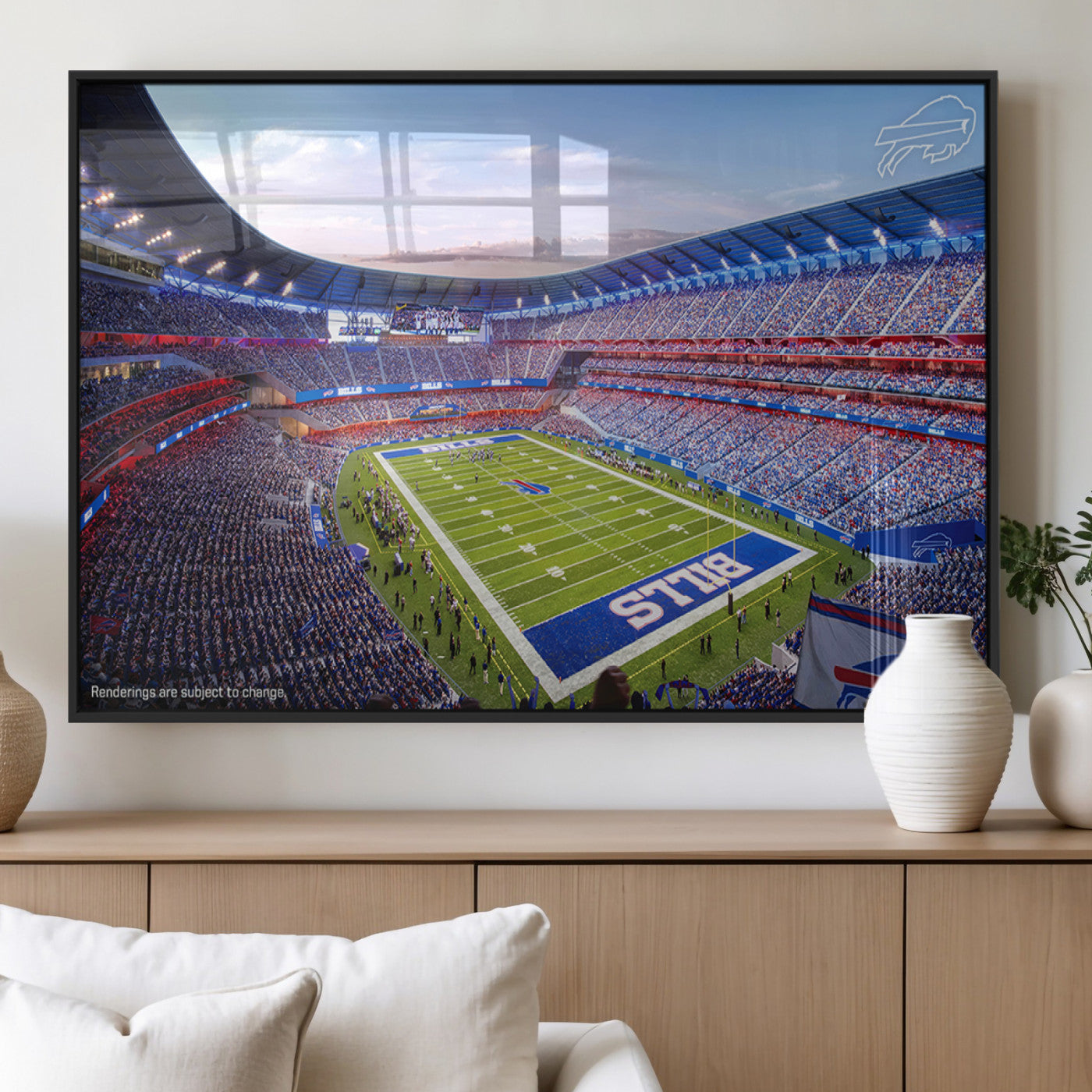 MGV-FP-60X30-3P - Buffalo Bills Football Team Print Canvas - Buffalo Highmark Stadium Wall Art Canvas Print