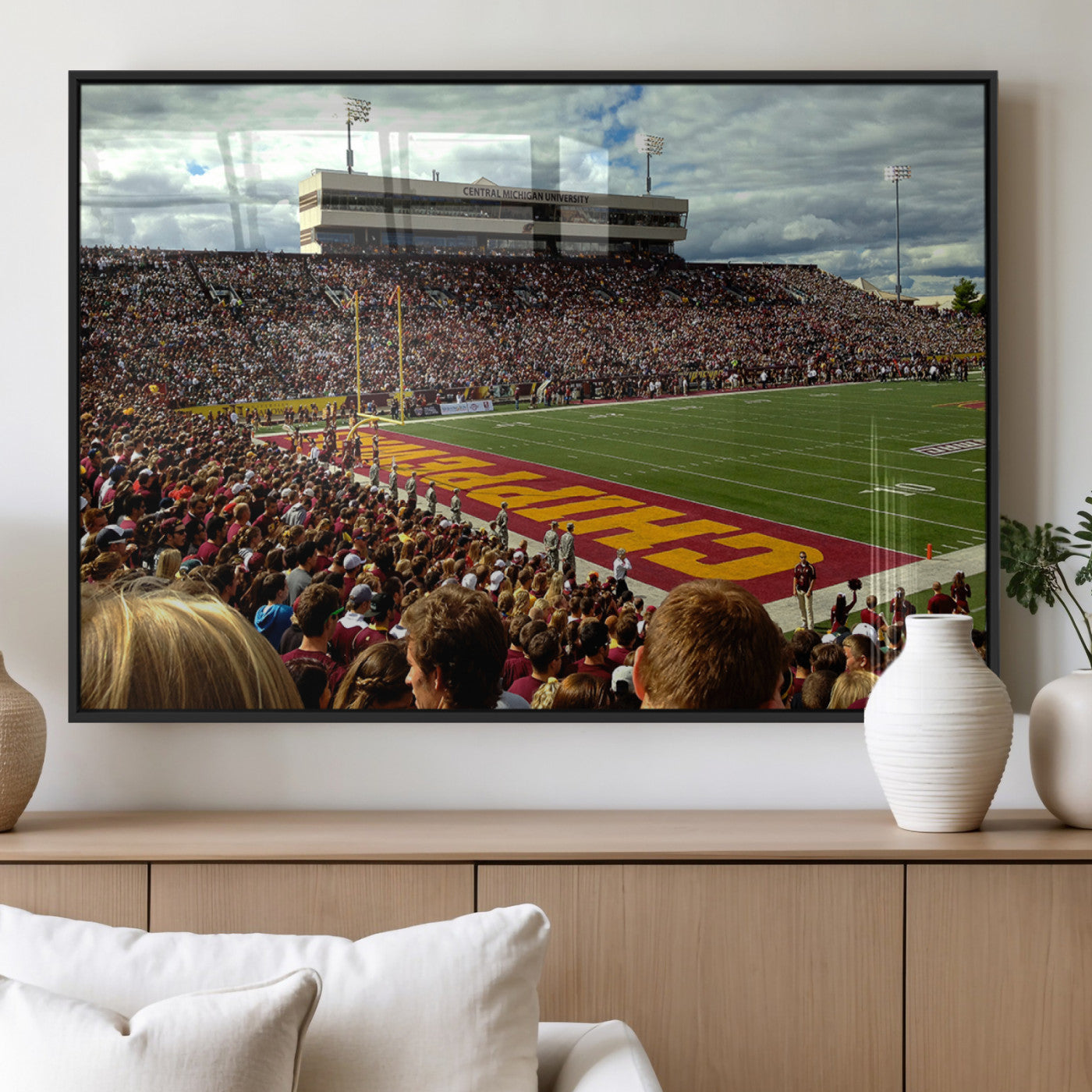 MGV-FP-60X30-3P - Central Michigan University Chippewas Football Team Print - Mount Pleasant Kelly/Shorts Stadium Wall