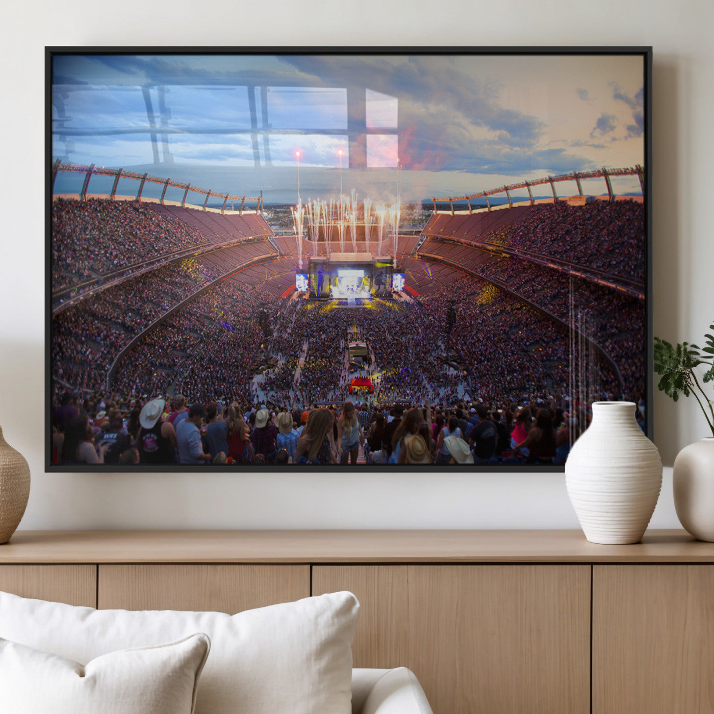 MGV-FP-60X30-3P - Denver Broncos Football Team Print Canvas- Empower Field at Mile High Stadium Wall Art Canvas Print