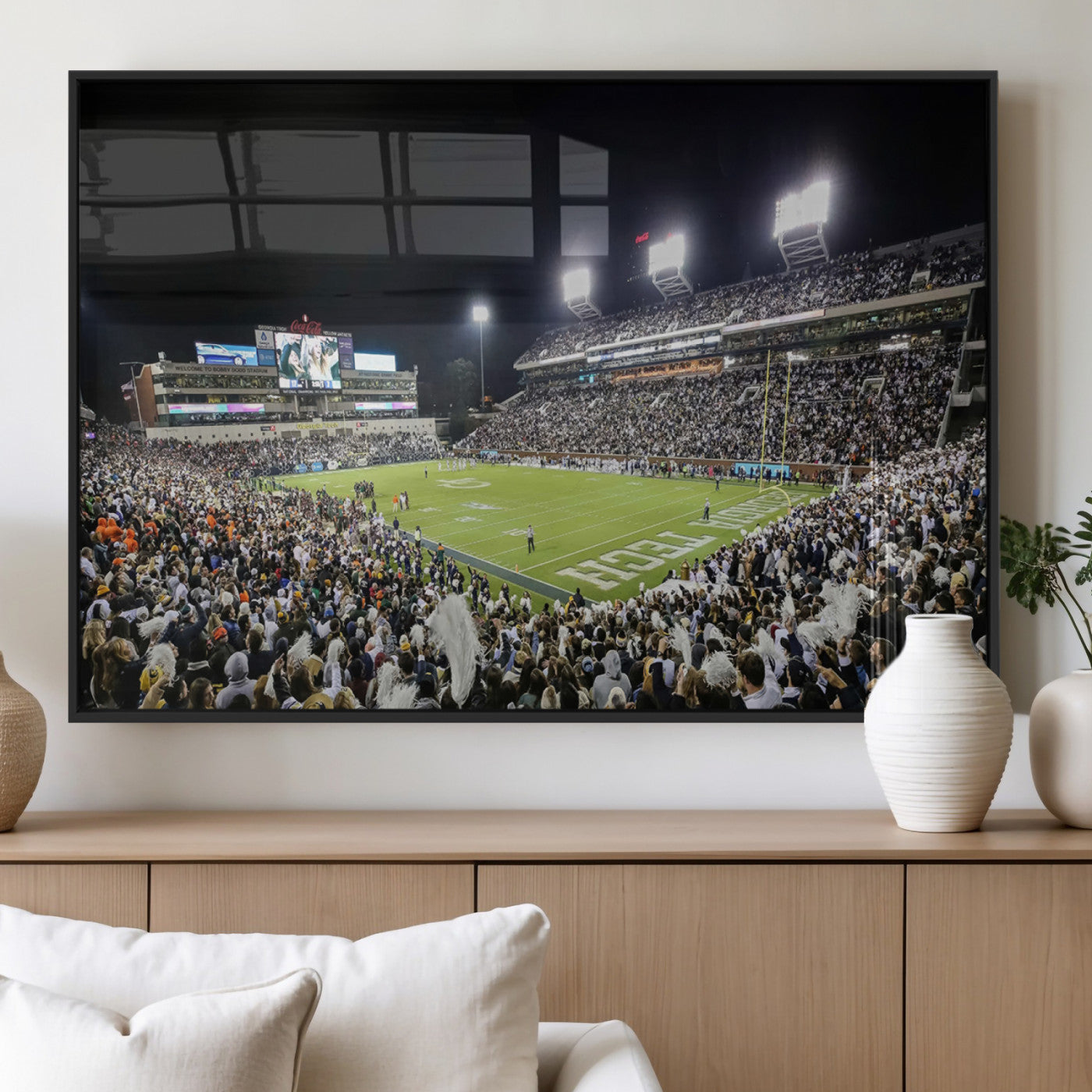 MGV-FP-60X30-3P - Georgia Tech Yellow Jackets Football Team Print - Atlanta Bobby Dodd Stadium Wall Art Canvas Print