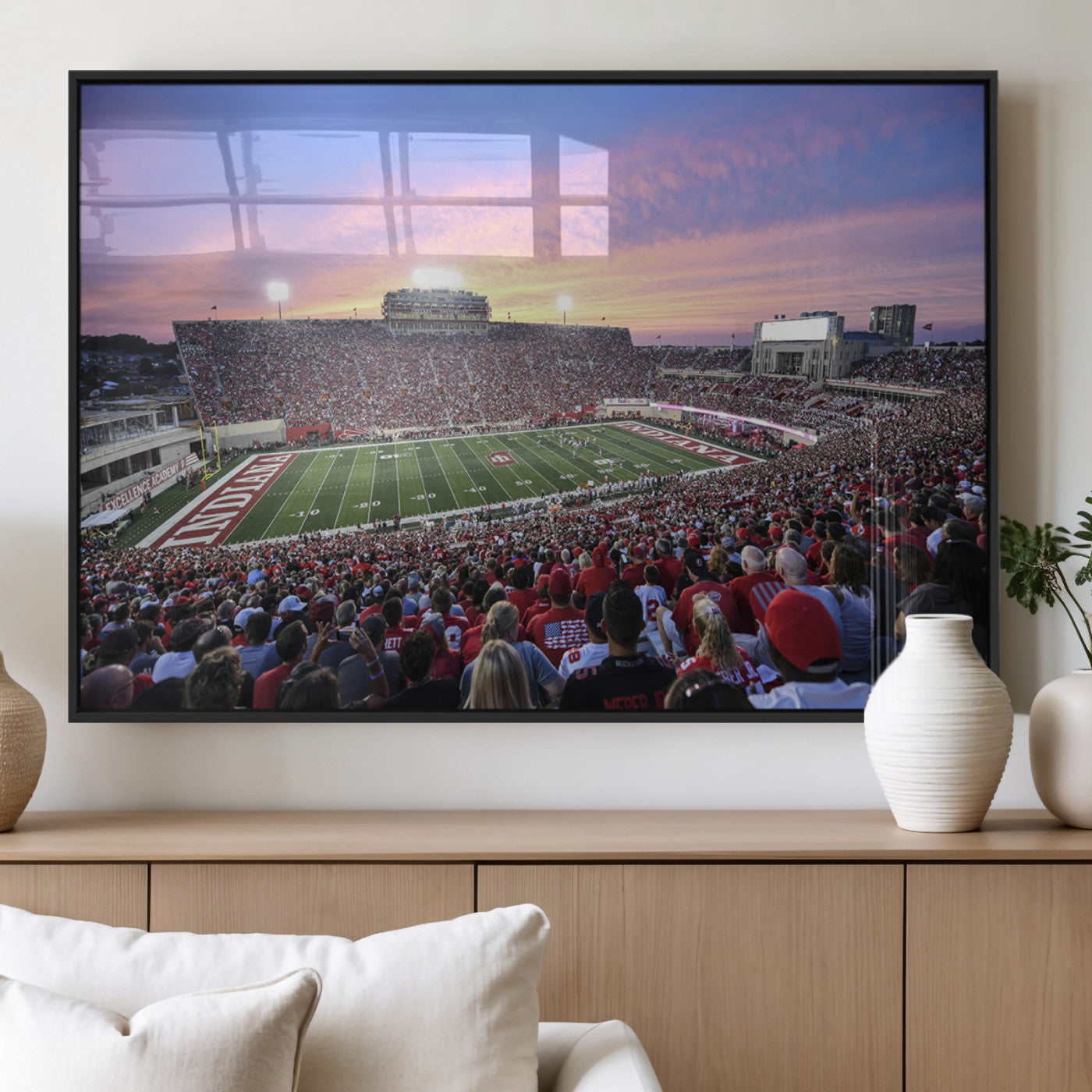 MGV-FP-60X30-3P - Indiana University Hoosiers Football Team Print - Bloomington Memorial Stadium Wall Art Canvas Print