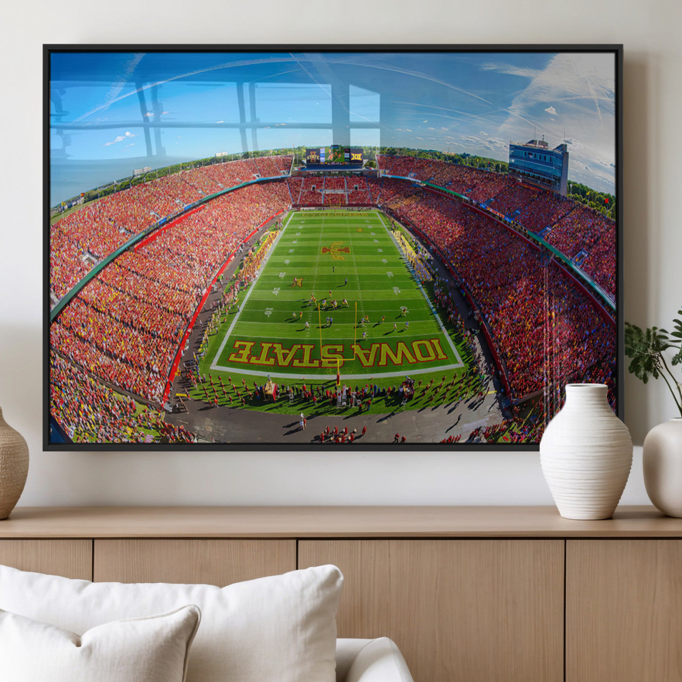 MGV-FP-36X24-3P - Iowa State University Cyclones Football Team Print - Ames Jack Trice Stadium Art Canvas Print