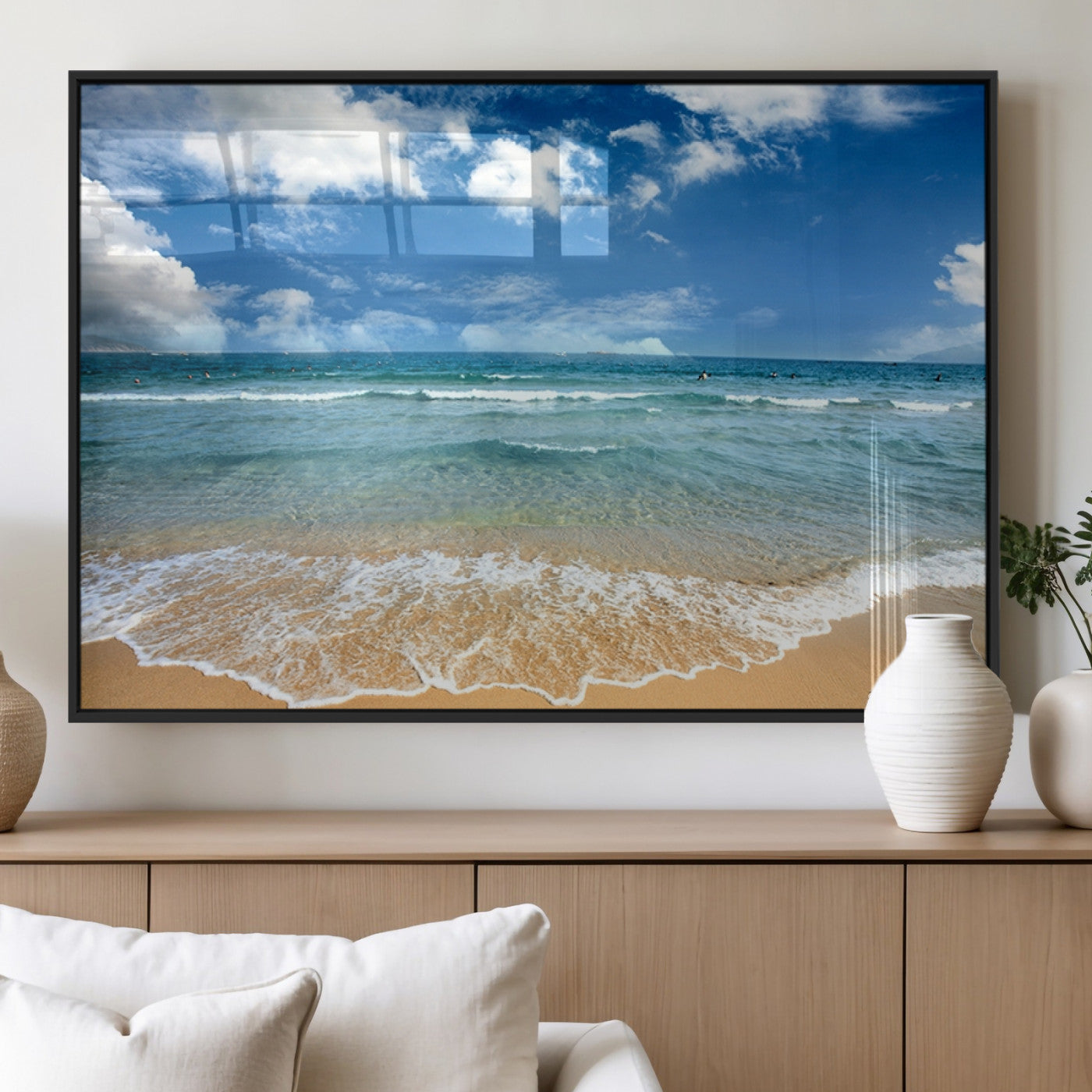 MGV-FP-60X30-3P - Sea View From the Beach Canvas Print