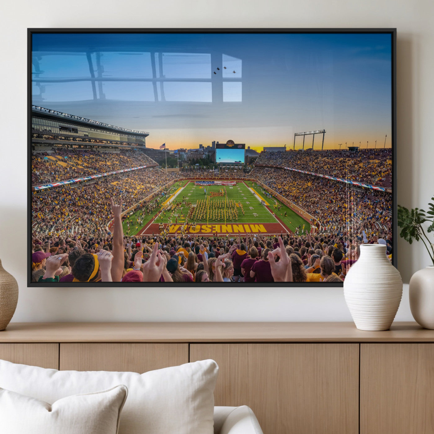 MGV-FP-60X30-3P - University of Minnesota Golden Gophers Art Print, Football Team Print - Minneapolis Huntington Bank