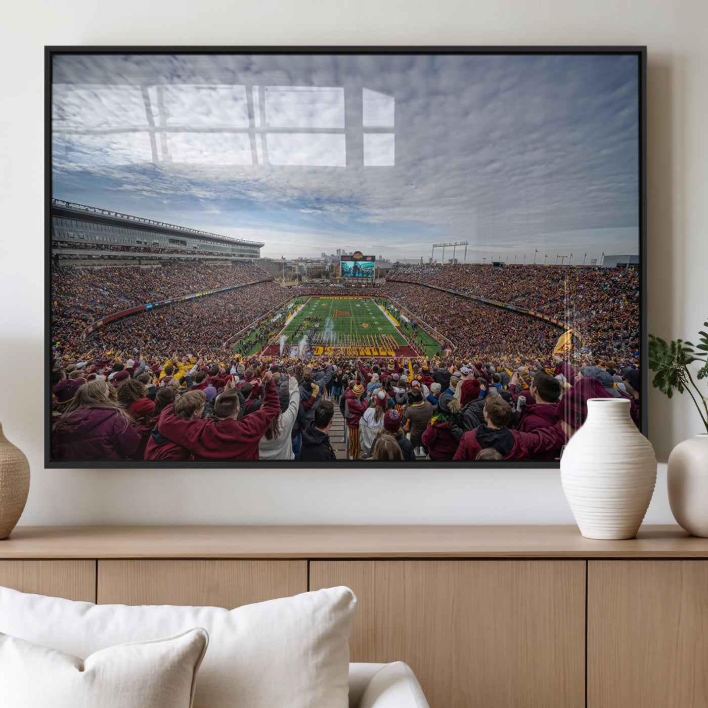 MGV-FP-60X30-3P - University of Minnesota Golden Gophers Football Team Print - Minneapolis Huntington Bank Stadium Art