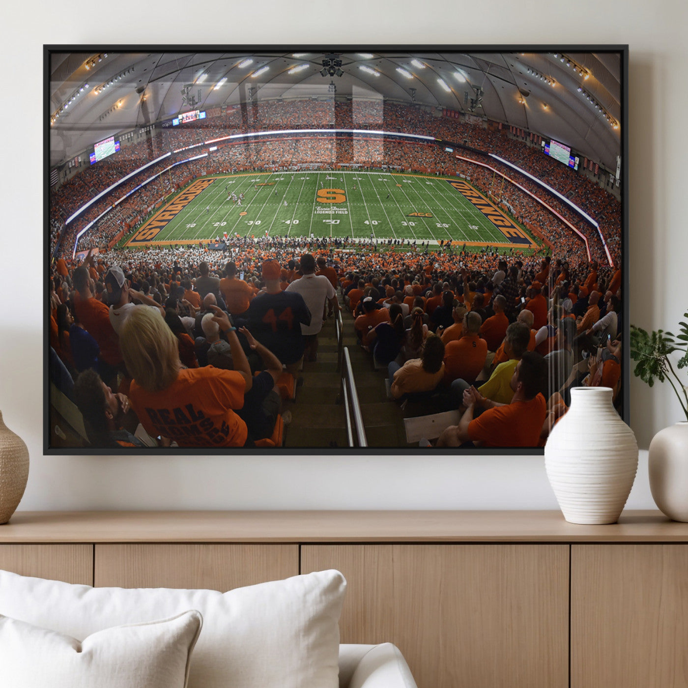 MGV-FP-60X30-3P - Syracuse University Orange Football Canvas Print, Football Team Print - Syracuse JMA Wireless Dome