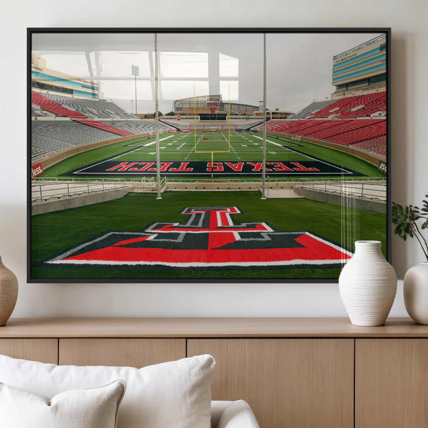 MGV-FP-60X30-3P - Texas Tech Red Raiders Football Team Print - Lubbock Jones AT&T Stadium Wall Art Canvas Print