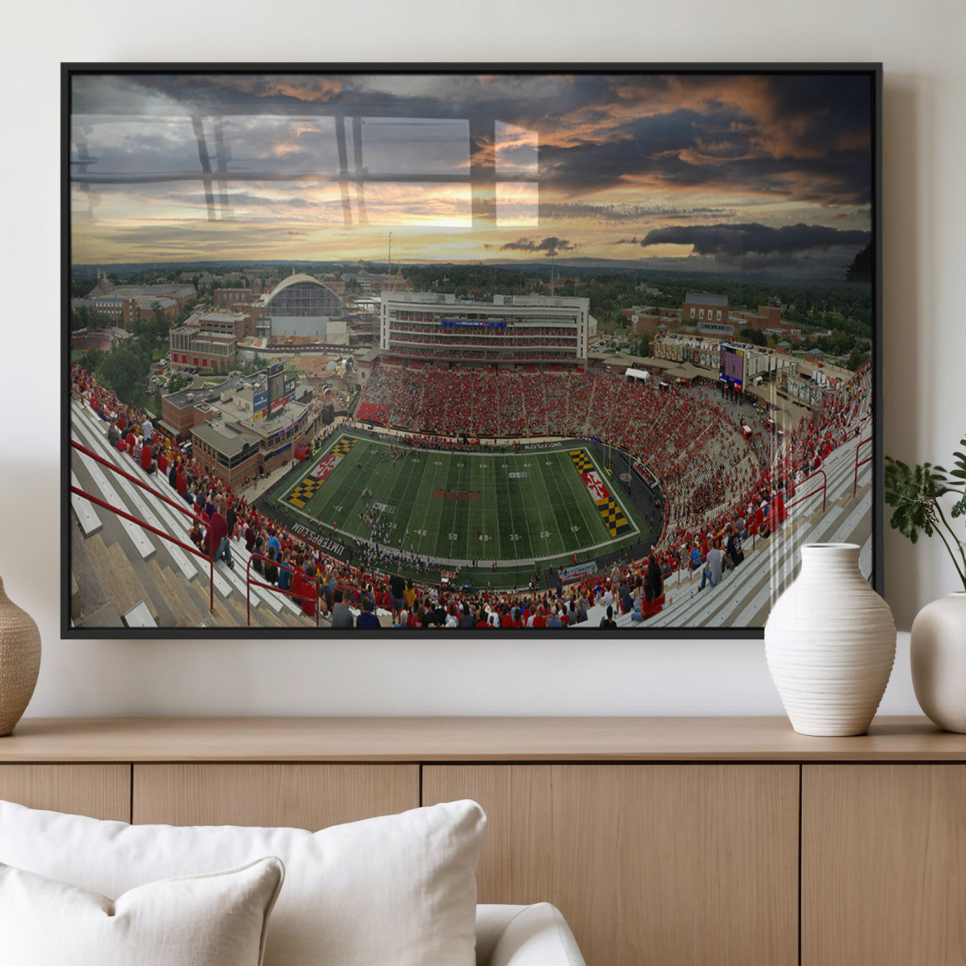 MGV-FP-60X30-3P - University of Maryland Terrapins Football Team Print - College Park SECU Stadium Wall Art Canvas