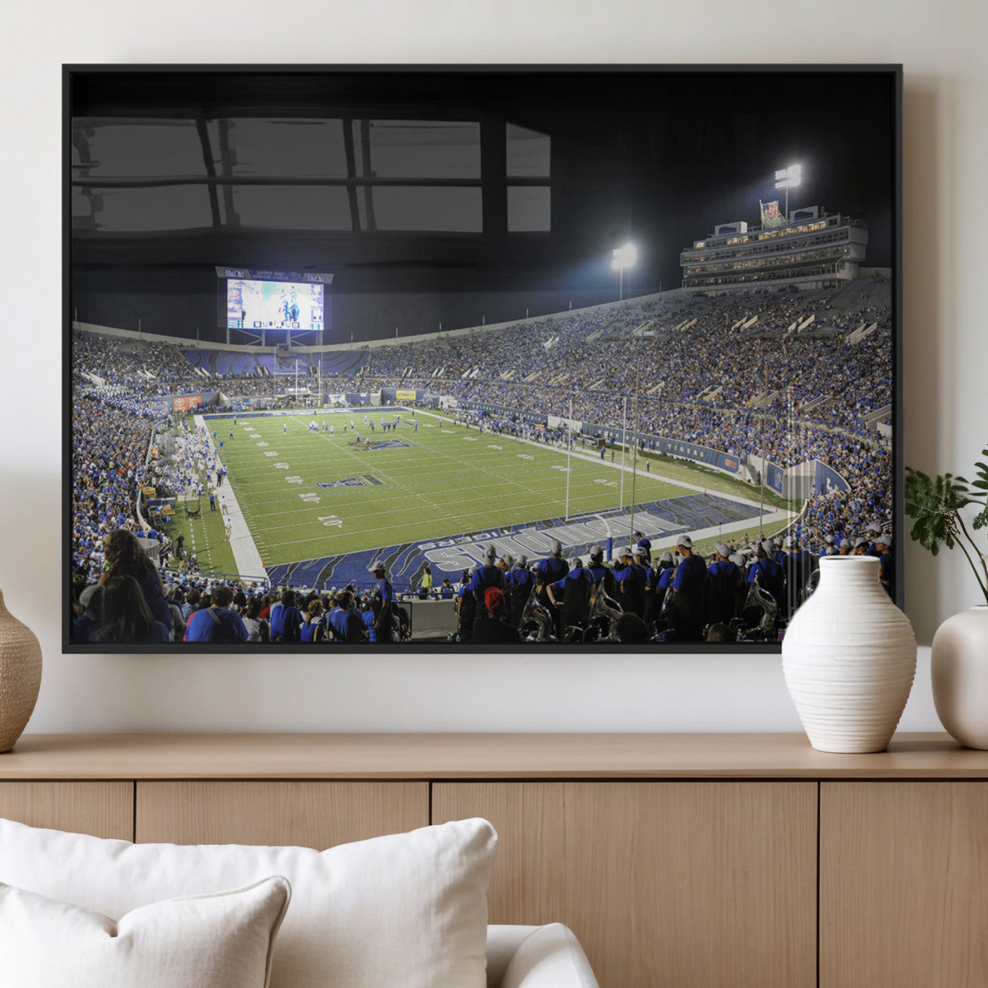 MGV-FP-60X30-3P - University of Memphis Tigers Football Team Print - Memphis Simmons Bank Liberty Stadium Wall Art