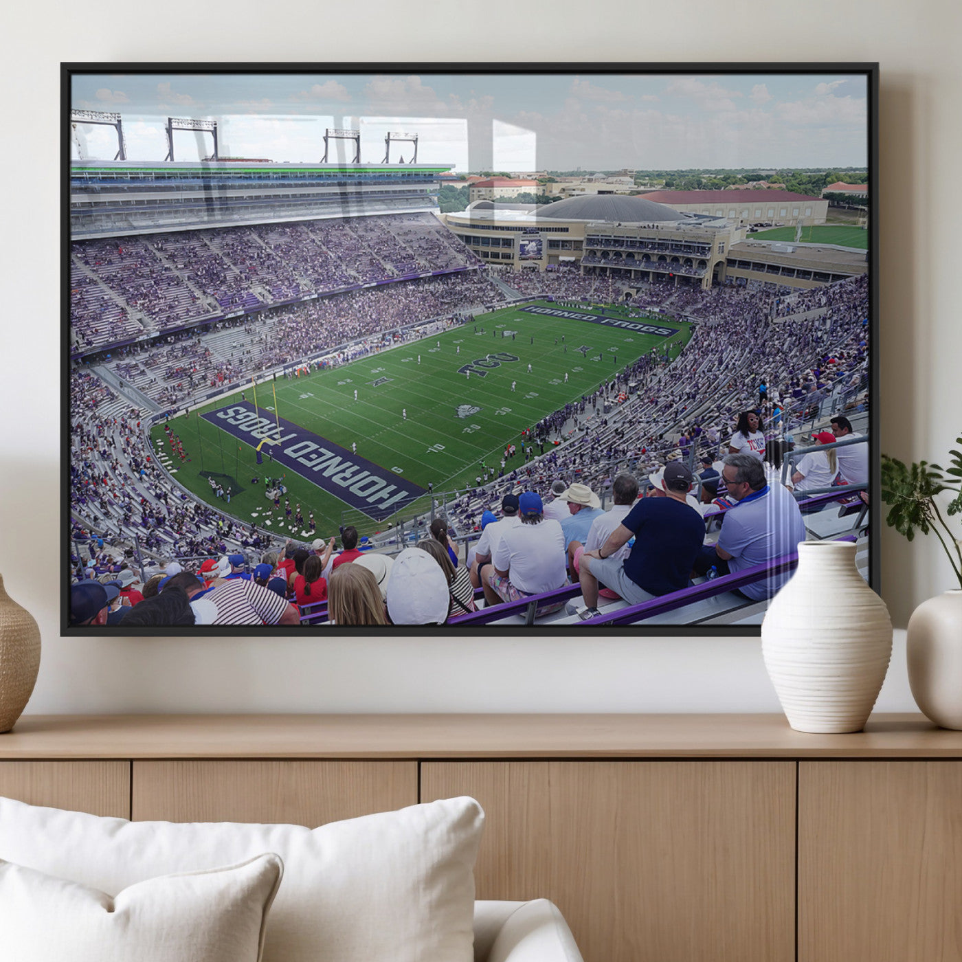 MGV-FP-60X30-3P - The Texas Christian University TCU Horned Frogs Football Team Print - Fort Worth Amon G. Carter