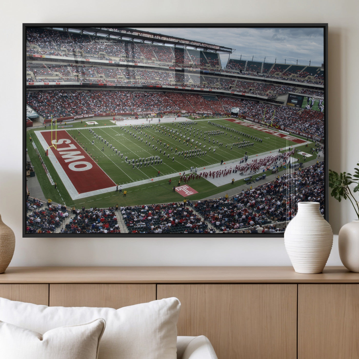 MGV-FP-60X30-3P - The Temple University Owls Athletics Team Print - Philadelphia Lincoln Financial Field Stadium Wall