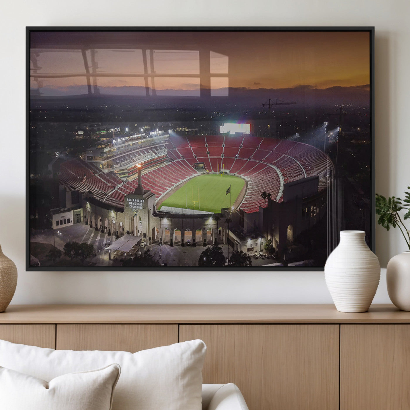 MGV-FP-60X30-3P - The University of Southern California USC Trojans Football Team Print - Los Angeles Memorial