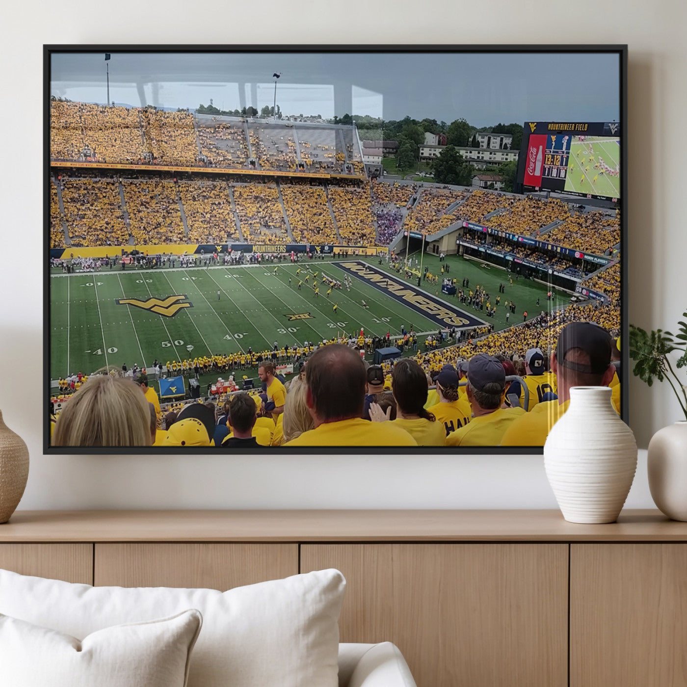 MGV-FP-60X30-3P - Puskar Stadium Canvas Print Wall Art - Morgantown Print - West Virginia University Mountaineers
