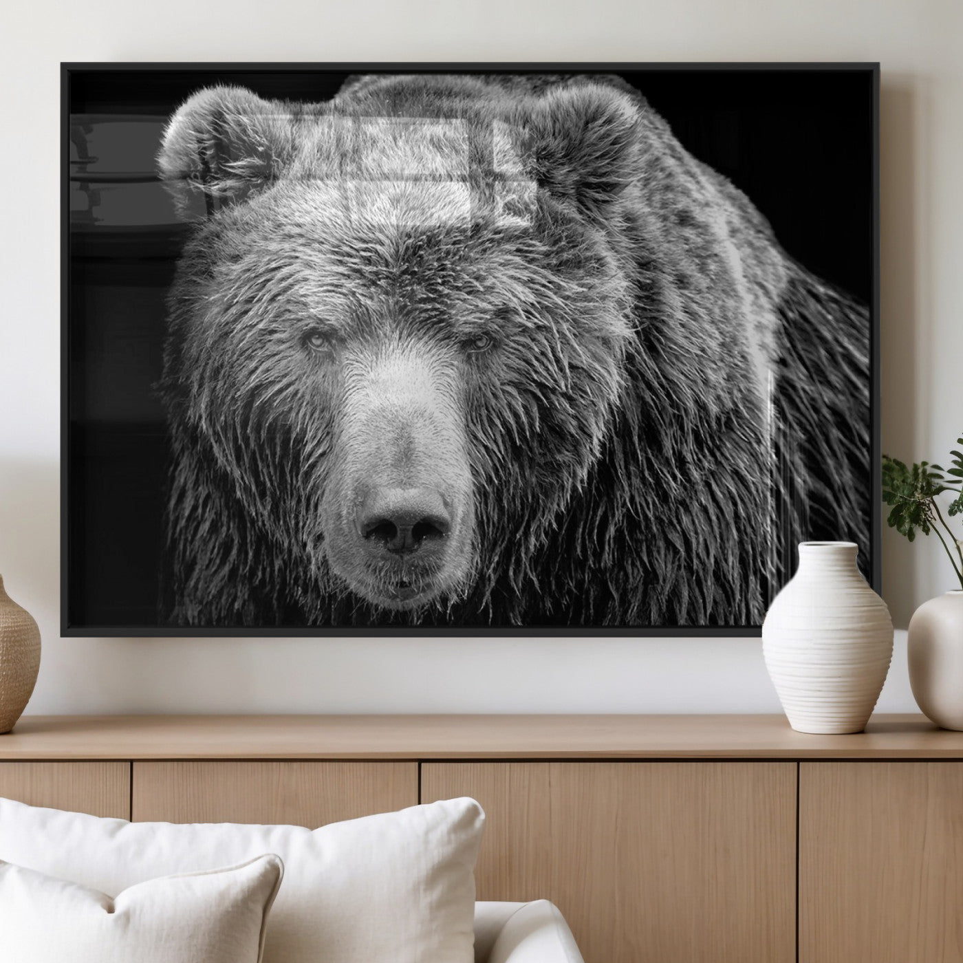 MGV-FP-60X30-3P - 399 Grizzly Bear Canvas Print | Ready to Hang Wall Art | Rustic Farmhouse & Cabin Decor | Wildlife