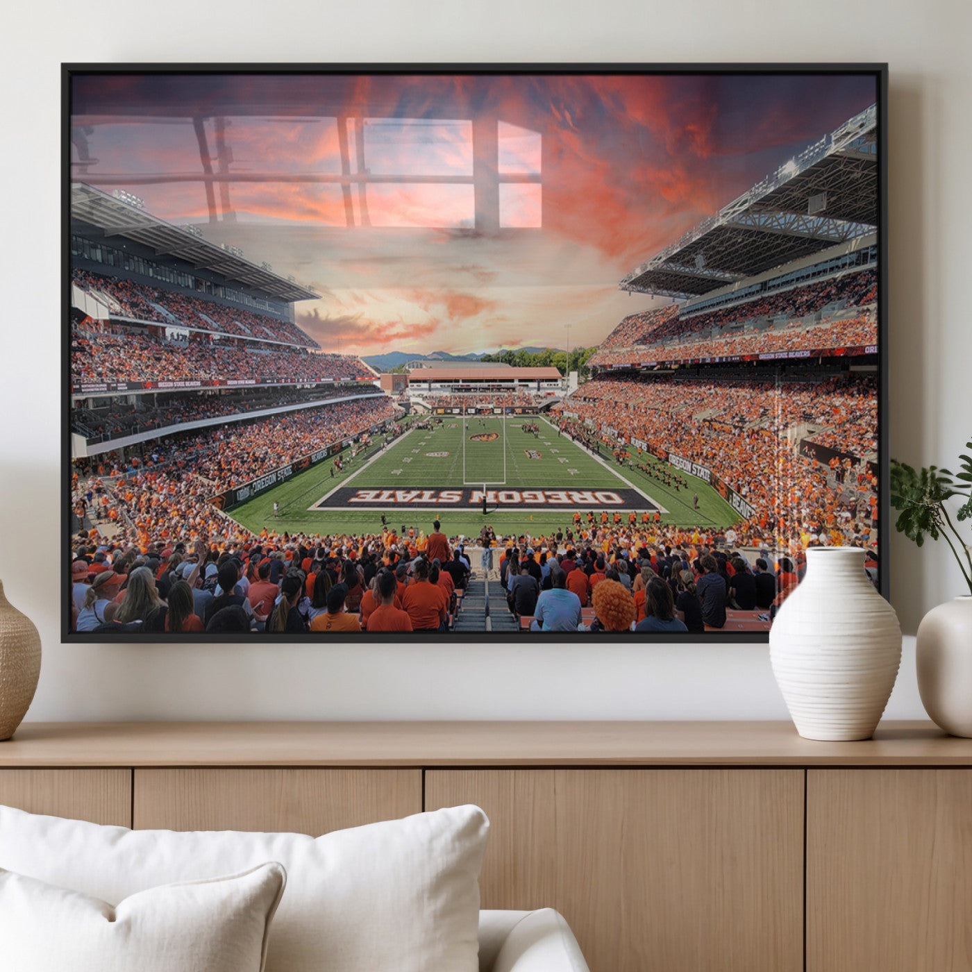 MGV-FP-60X30-3P - Oregon State Beavers Football Team Print - Corvallis Reser Stadium Wall Art Canvas Print