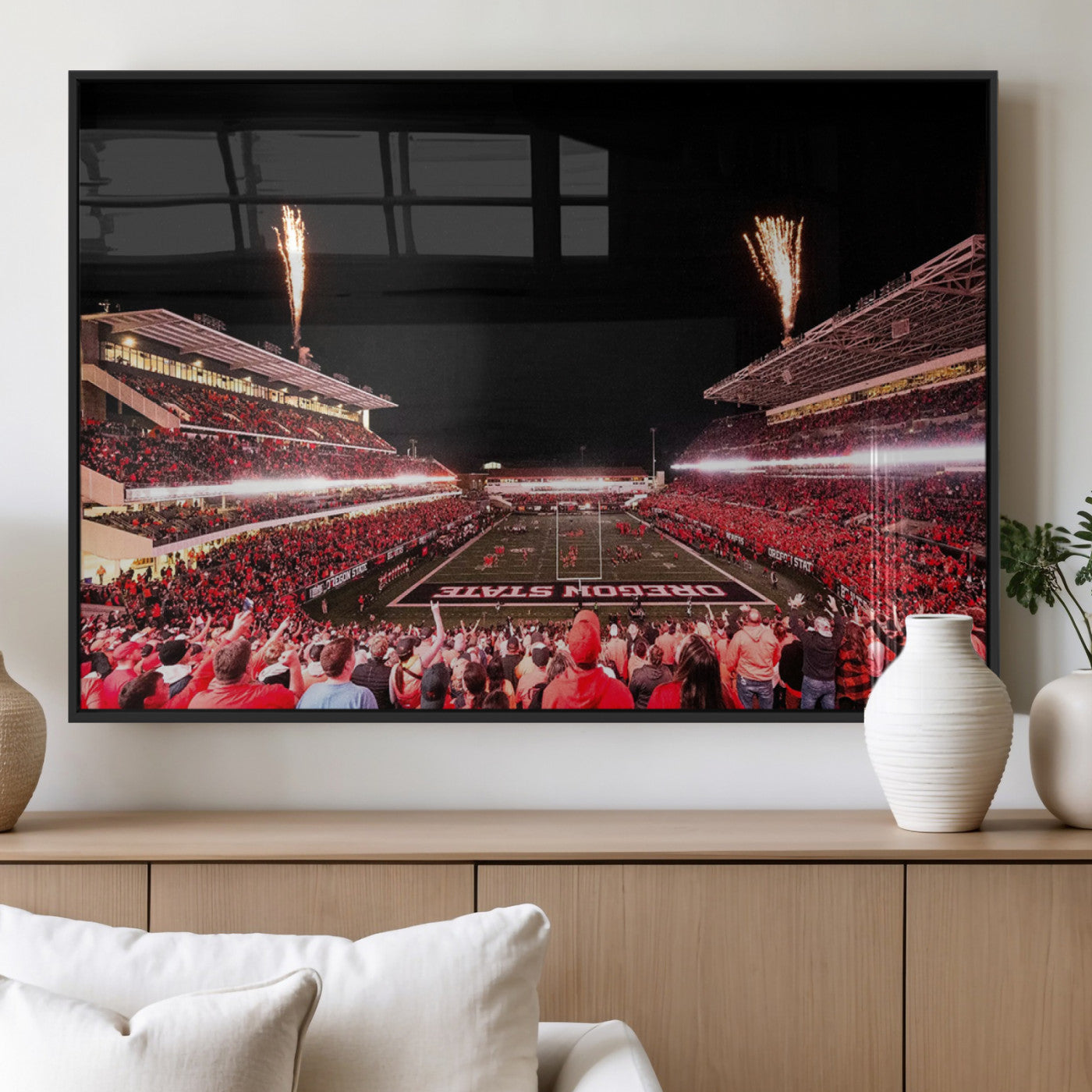 MGV-FP-60X30-3P - Oregon State Beavers Football Team Print - Corvallis Reser Stadium Wall Art Canvas Print