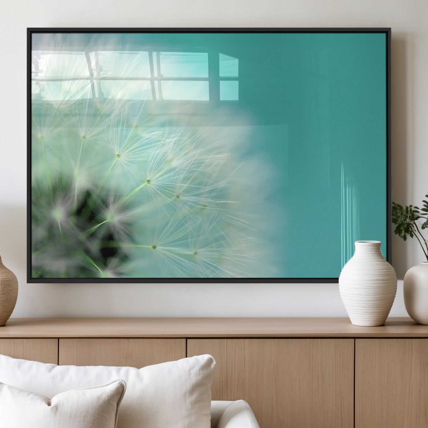 MGV-FP-60X30-3P - DANDELION Flower Wall Art Canvas Print, Canvas Dandelion Floral Wall Art