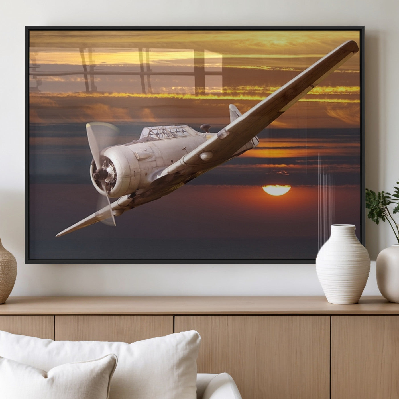 MGV-FP-60X30-3P - Old War Plane Wall Art Canvas Print