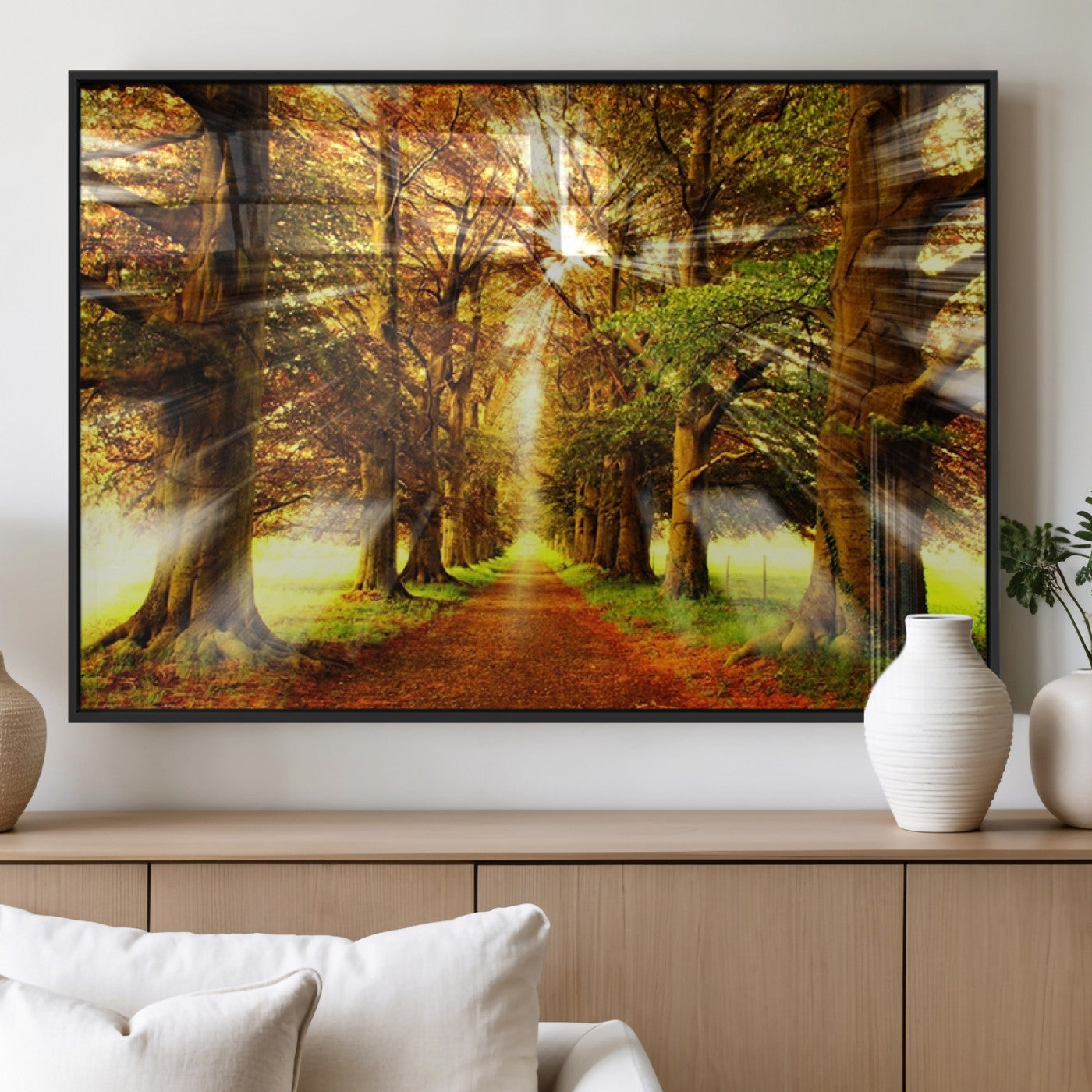 50243-MGV-FP-60X30-3P_Black-Sunshine in Forest and Trees Wall Art Canvas Print
