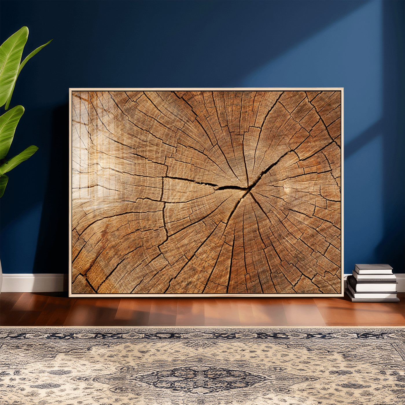 61710-MGV-CV-36X24 - Tree Ring Canvas Art, Rustic Wood Grain Wall Art, Tree Slice Decor for Modern Homes, Giclee